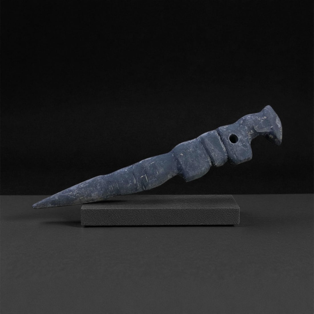 Ancient Bactrian Ritual Grooved Stone Knife, c. 3rd-2nd Millennium BCE, 14cm, 40g, 69AA (1 of 2)