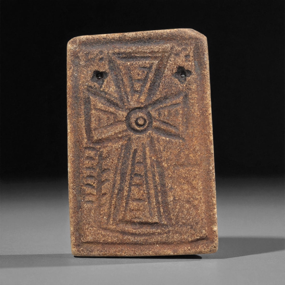 An Early Christian Stone Carved Cross Plaque, 5th-7th Century CE, 19LF (1 of 2)