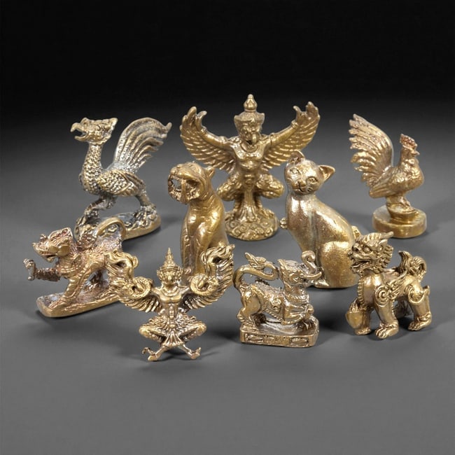 A Thai Bronze Mythical Animal and Garuda Amulet Set, 20th Century, 52XD (1 of 1)