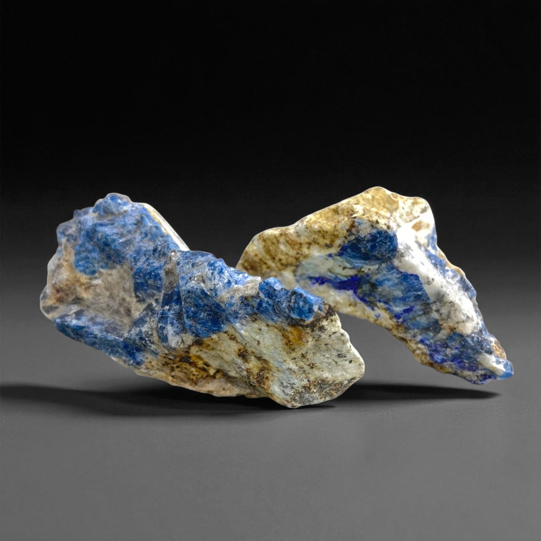 Deep Blue Sapphire Specimen Pair - Natural Madagascar Stones, 174g, 83DD (1 of 2)