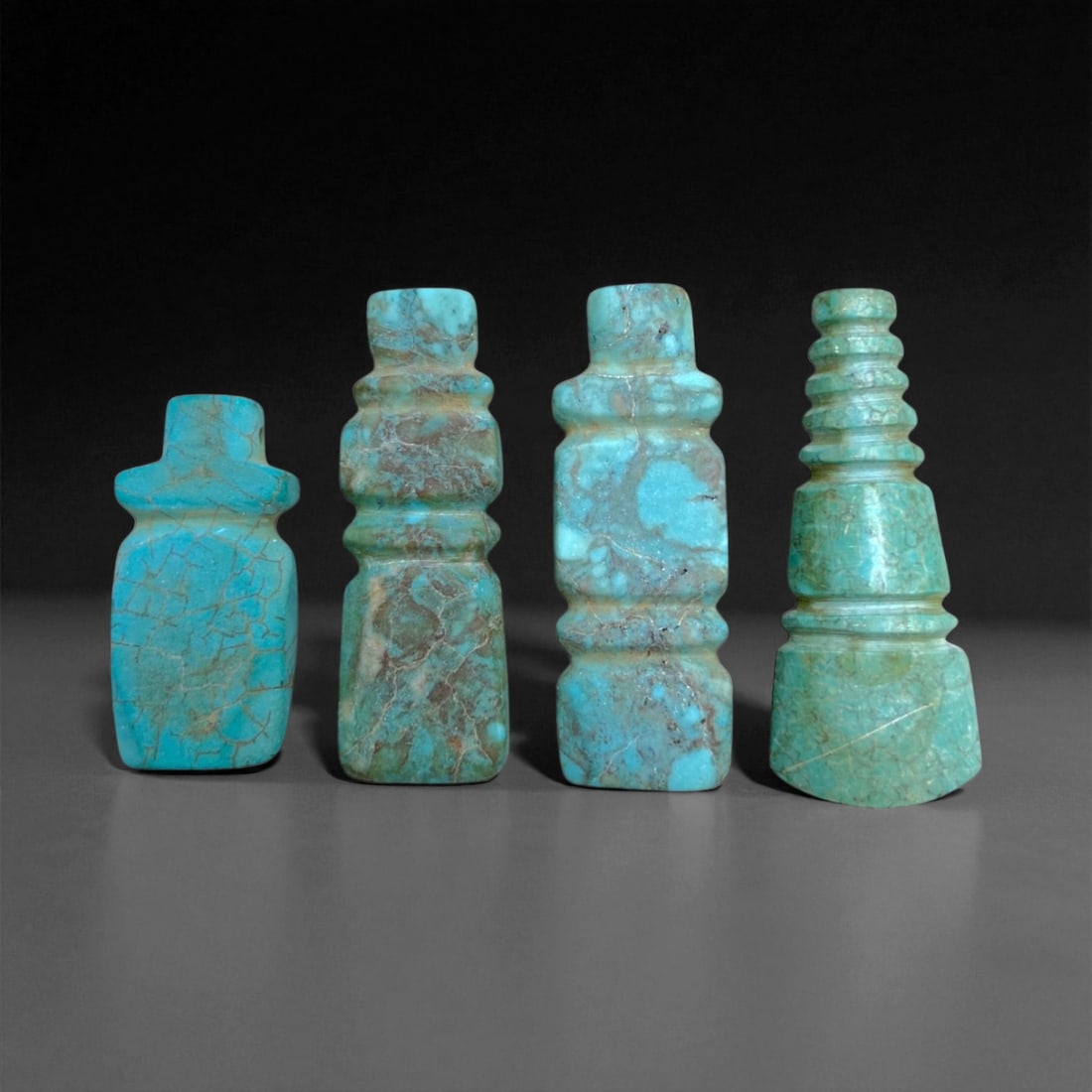 A Medieval Central Asian Turquoise Columnar Beads, c. 12th-14th Century CE, 2.5-3.5cm, 17g, 5BB (1 of 1)