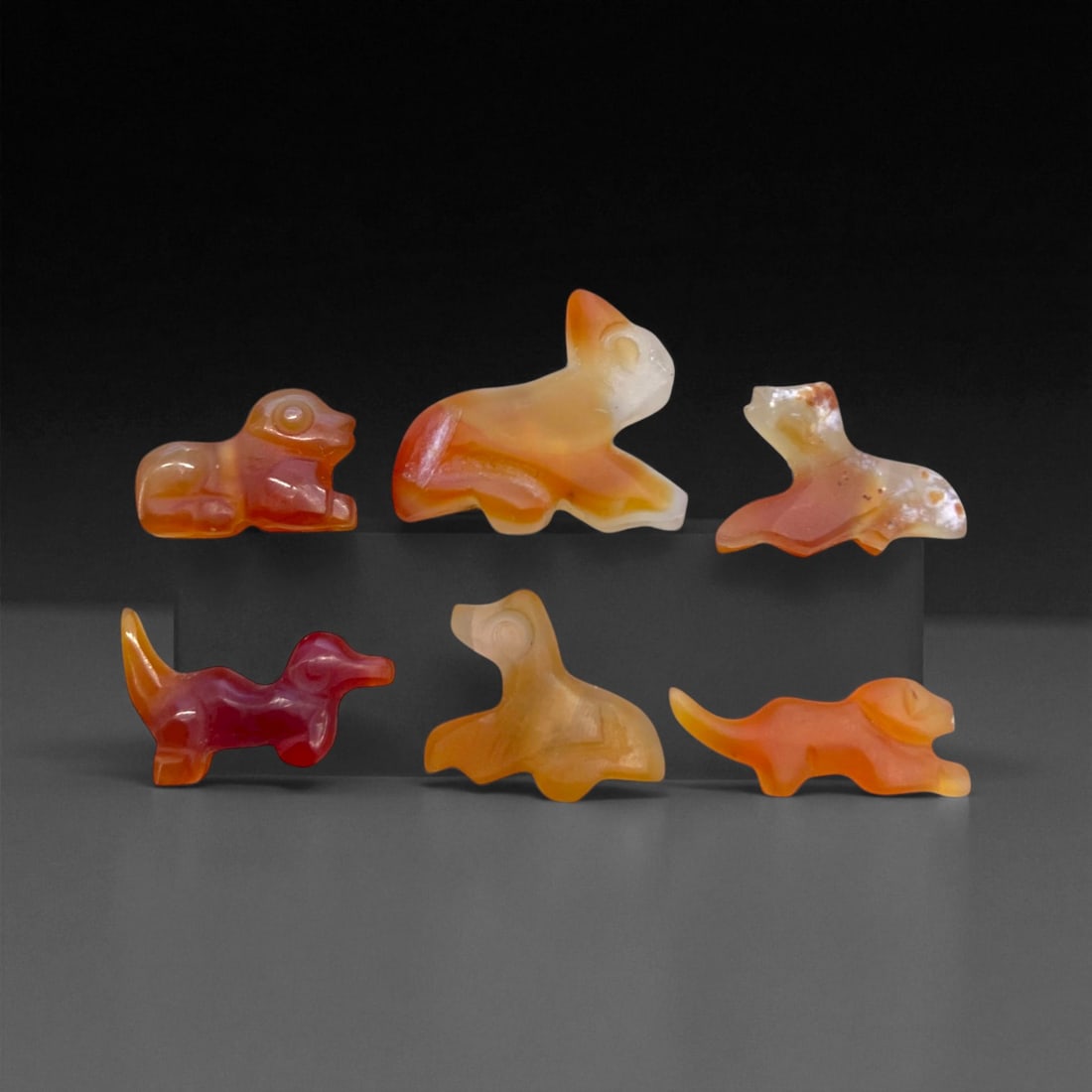 Ancient Coptic Egyptian Carnelian Animal Amulets, c. 5th-7th Century CE, 1-2 cm, 6 g, 22DD (1 of 1)