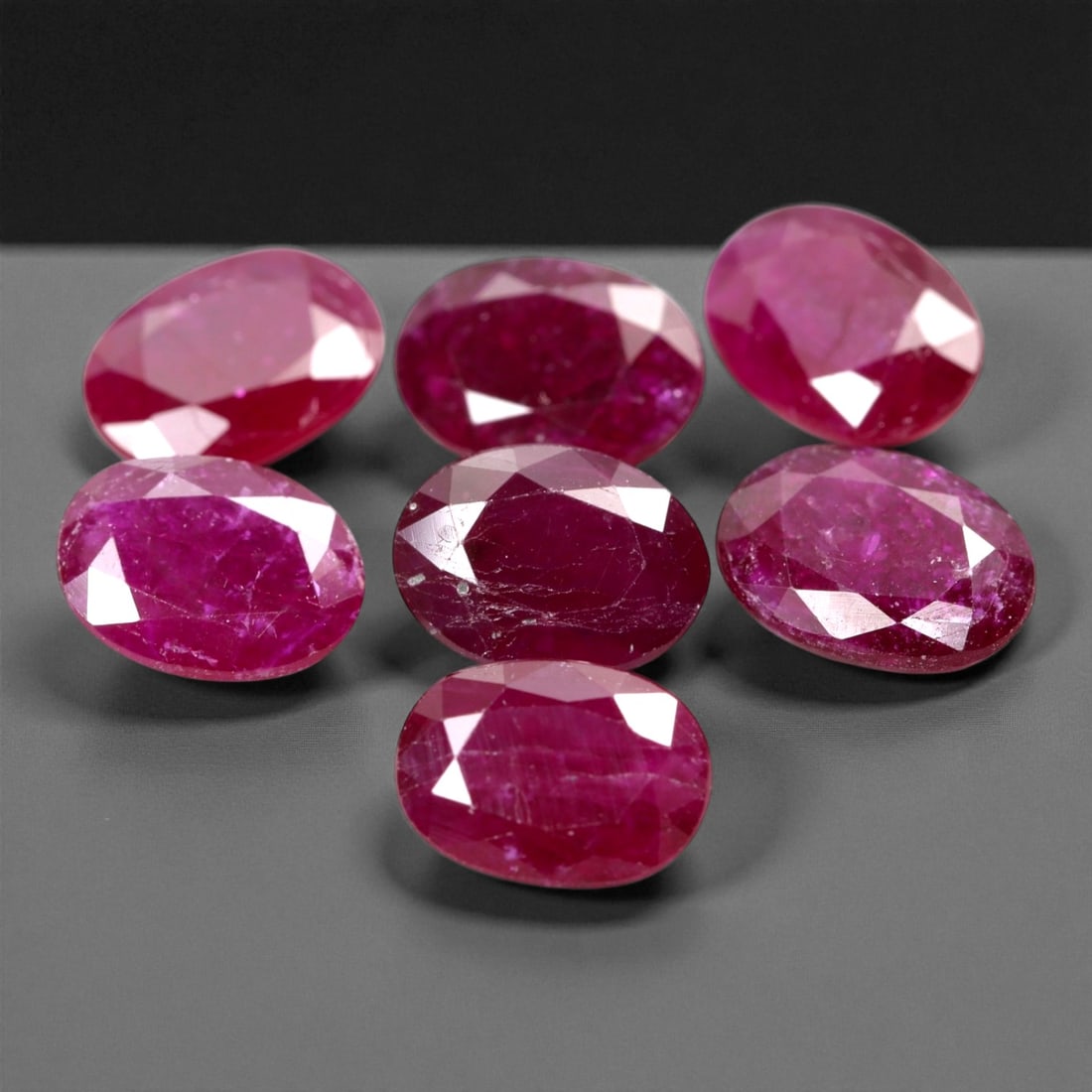 6.79 Carats Rich Pinkish Red Ruby Oval Parcel - Natural Loose Gemstones, 22XB (1 of 1)