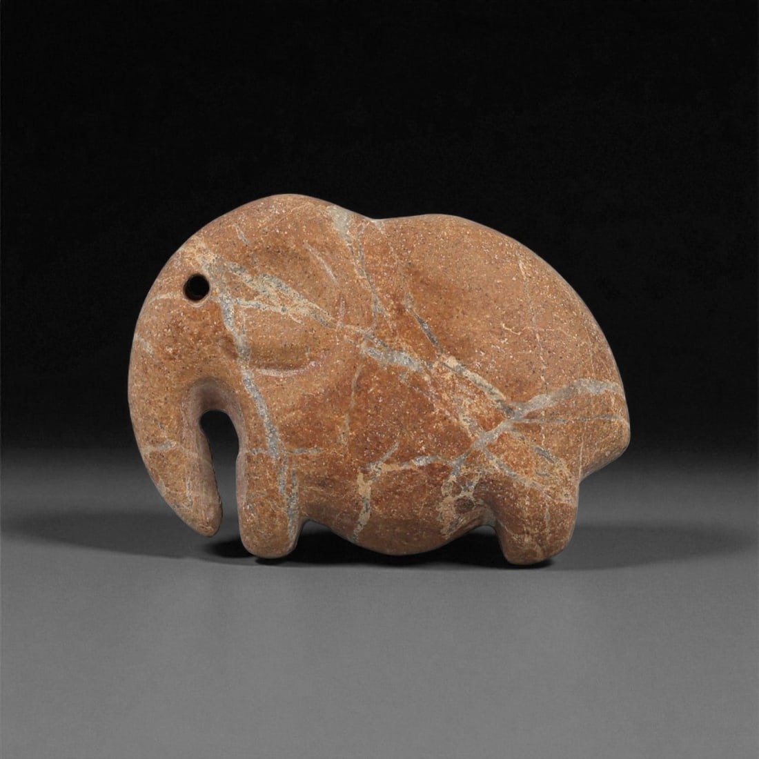 An Egyptian Stone Elephant Pendant, Predynastic Period, 4th Millennium BCE, 71ZA (1 of 2)