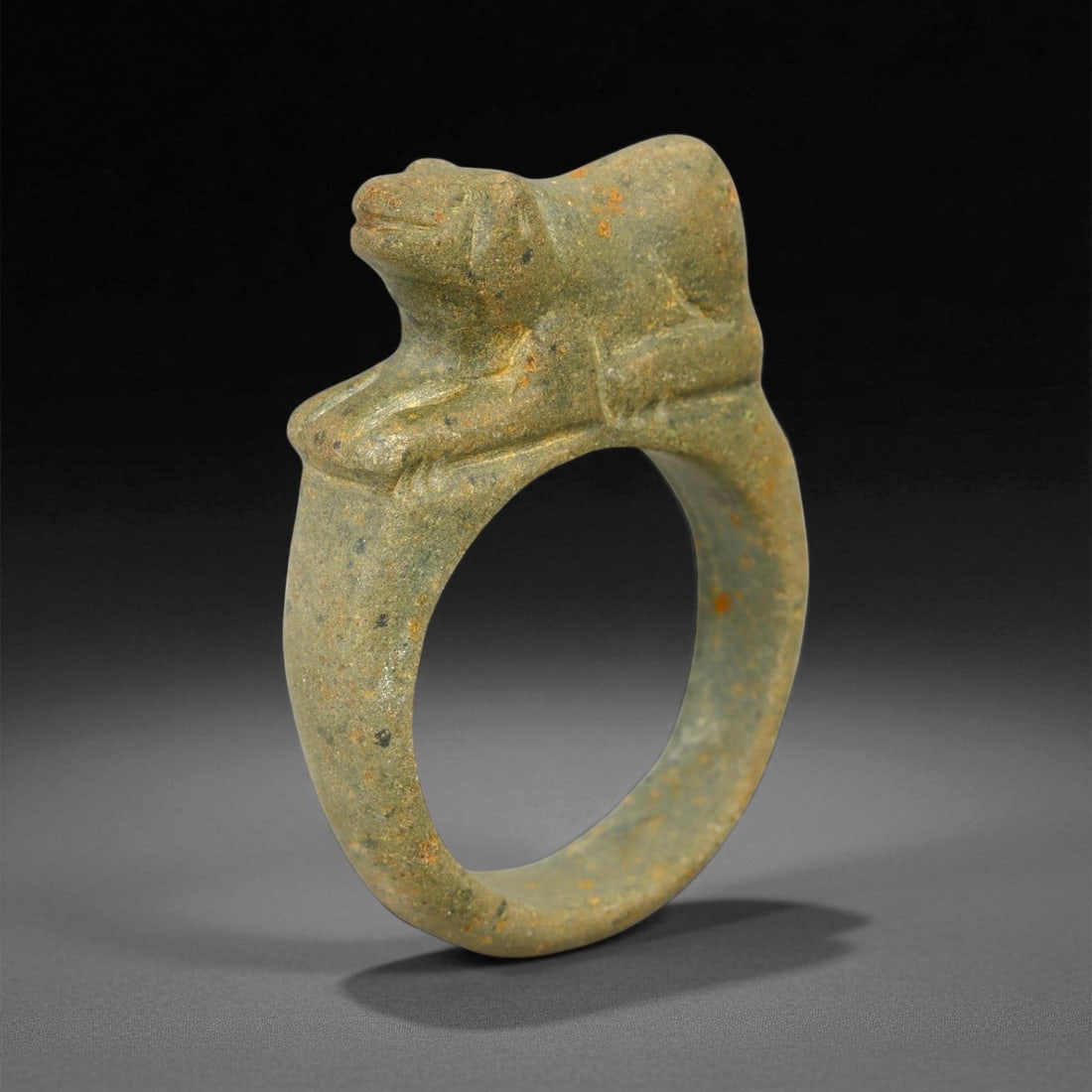 A Mesopotamian Steatite Ring with Reclining Animal Motif, c. 2nd-1st Millennium BCE, 4.5cm, 29EQ (1 of 3)