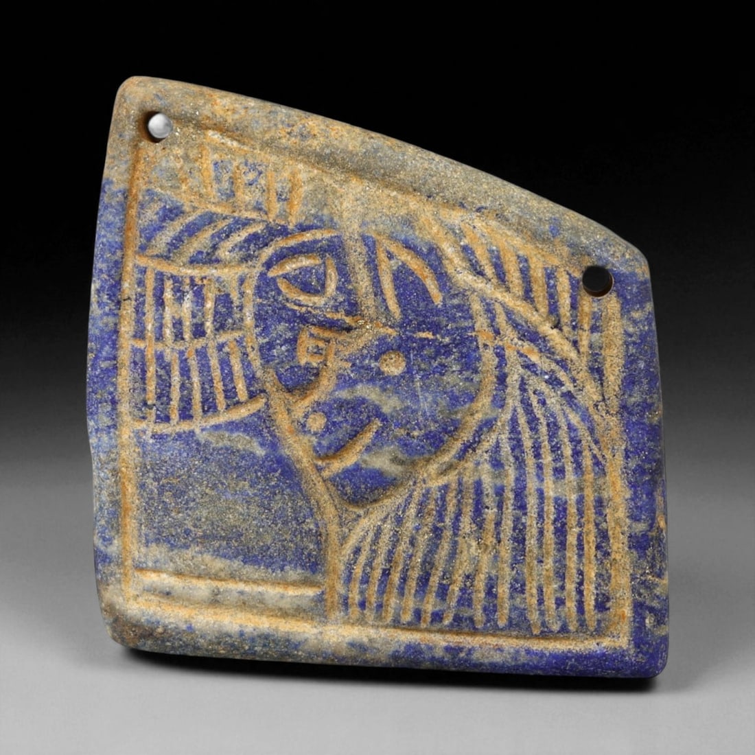 Antique Near Eastern Revival Lapis Lazuli Plaque Relief, c. 18th-19th Century, 7 cm, 41DP (1 of 2)
