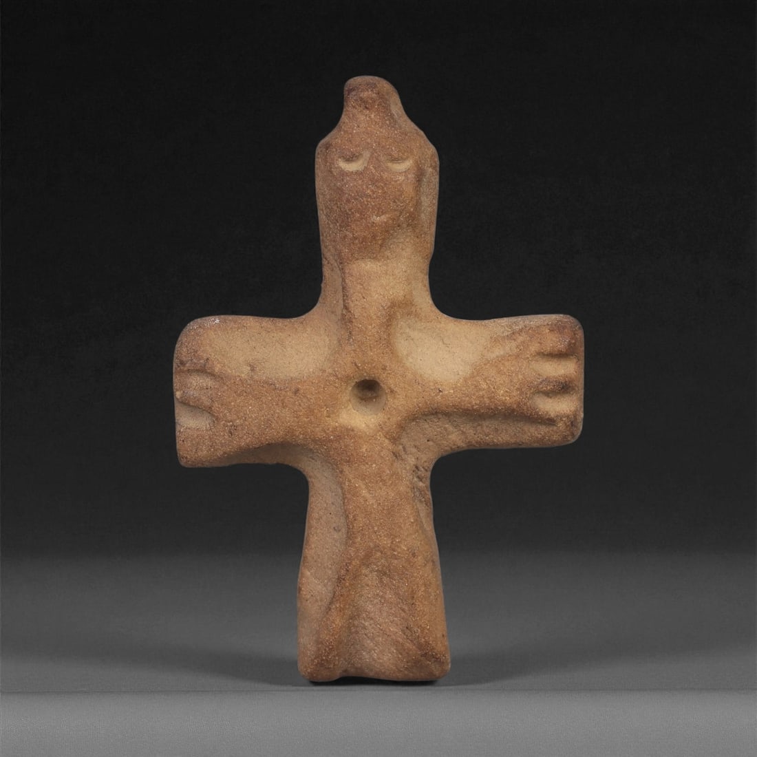 An Early Christian Stone Anthropomorphic Cross Pendant, 5th-7th Century CE, 32ZB (1 of 2)