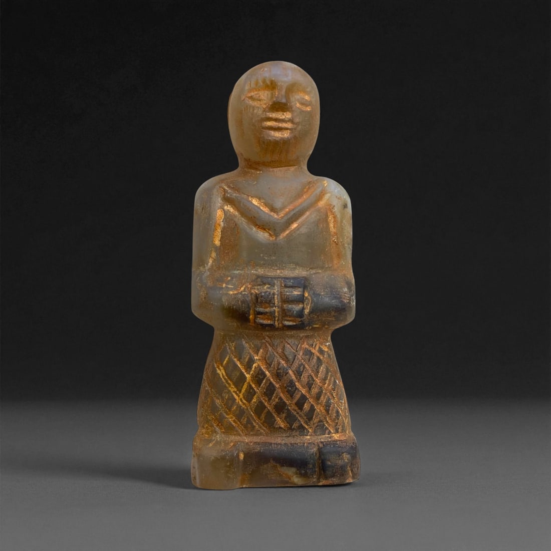 A Near Eastern Chalcedony Anthropomorphic Figure, Early Islamic Period, 8th-12th Century, 66g, 2EE (1 of 2)