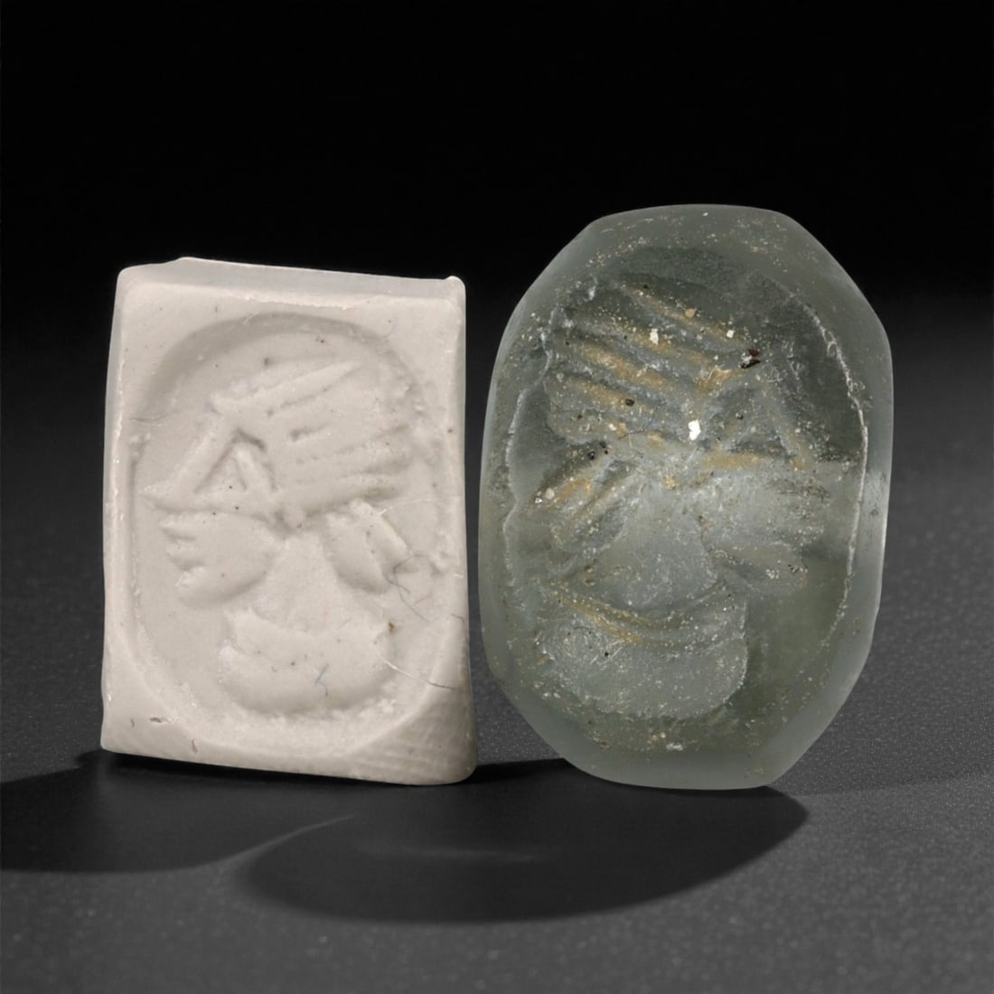 Ancient Parthian Intaglio Glass Stamp Seal, c. 2nd-1st Century BCE, 2cm, 6g, 8LH (1 of 3)