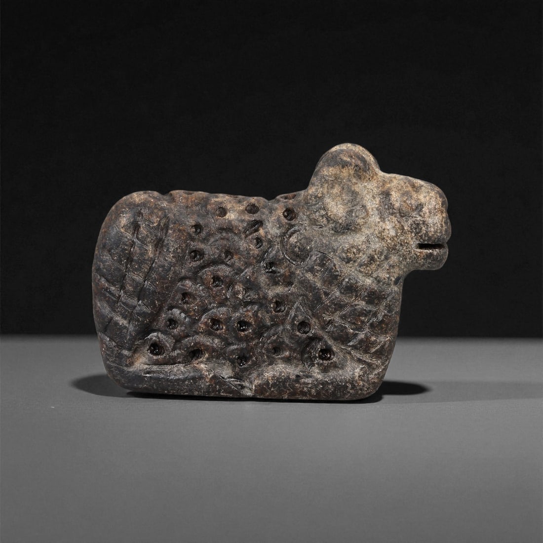 A Mesopotamian Carved Stone Ram Effigy, 2nd-1st Millennium BCE, 49LE (1 of 2)