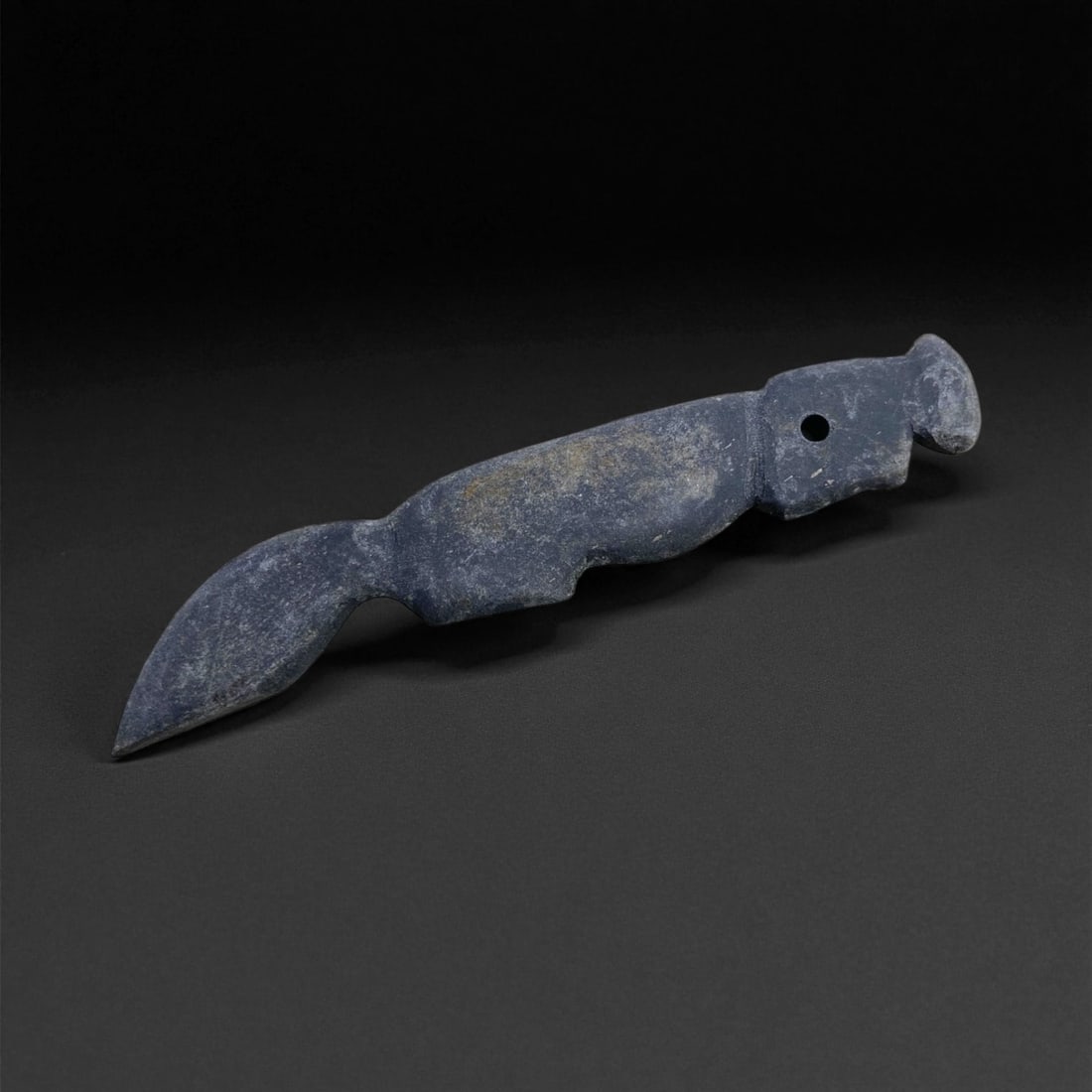 Ancient Bactrian Ritual Grooved Stone Knife, c. 3rd-2nd Millennium BCE, 14cm, 52g, 71AA (1 of 2)