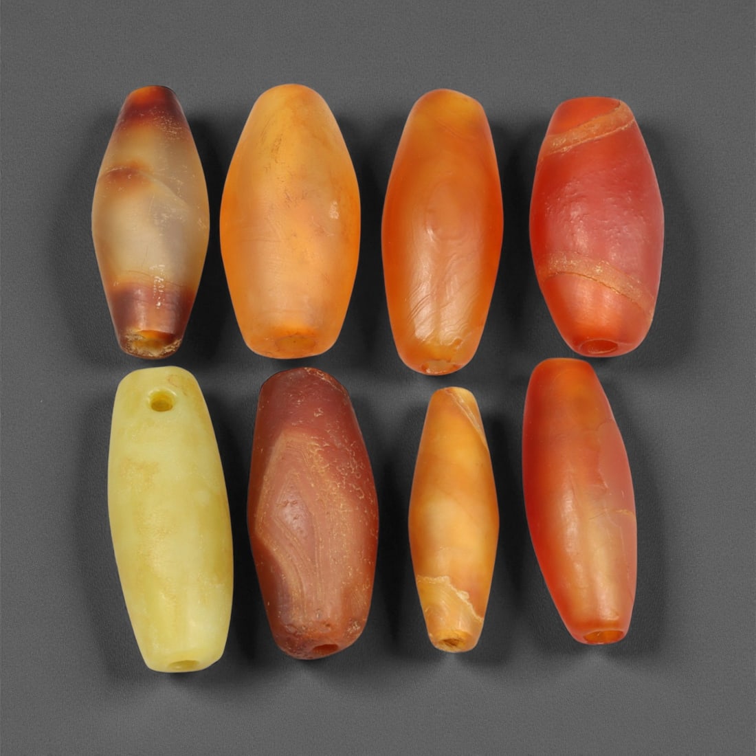 Antique Indo-Persian Carnelian and Agate Beads, c. 18th-19th Century, 2.7-3.1cm, 69EB (1 of 1)