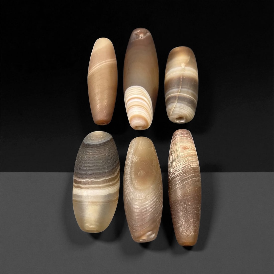 Antique Tibetan Chung Dzi Agate Beads, c. 18th-19th Century, 2.1-2.9cm, 100EN (1 of 1)