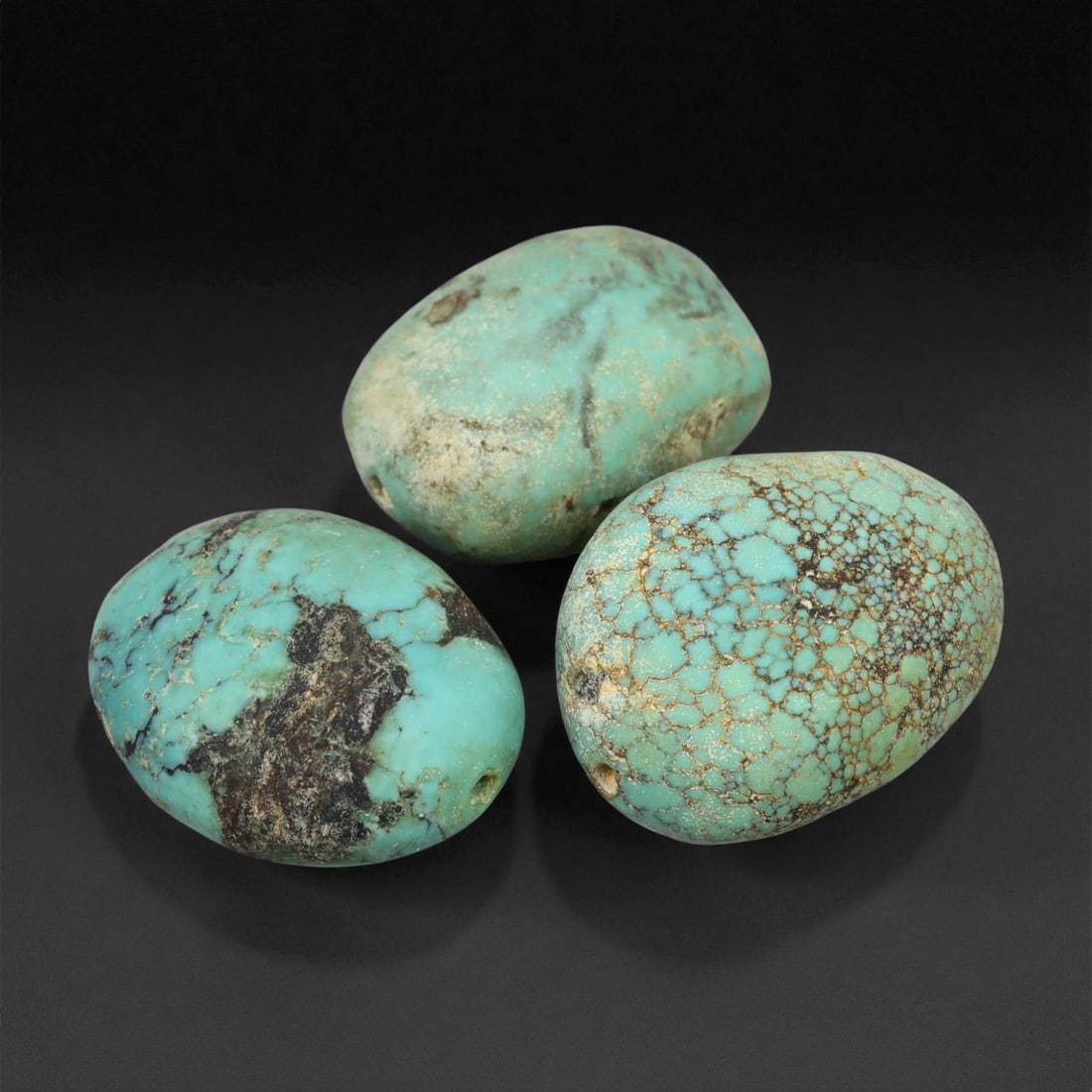 Vintage Tibetan Turquoise Bead Set, c. 20th Century 2.0 - 2.4cm, 18XD (1 of 1)