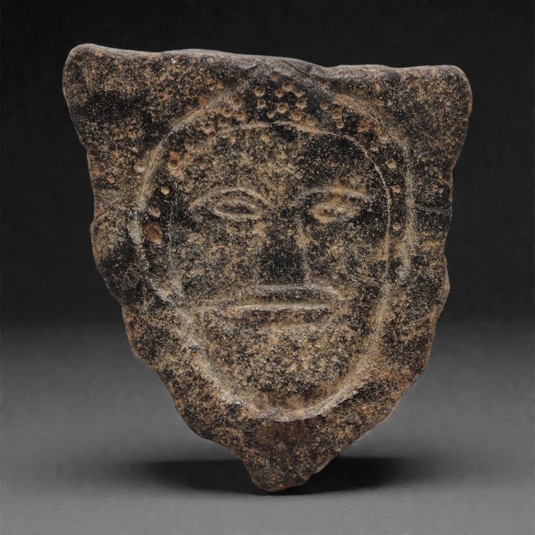 A Sino-Siberian Stone Anthropomorphic Plaque, Late 1st Millennium BCE, 2LQ (1 of 2)