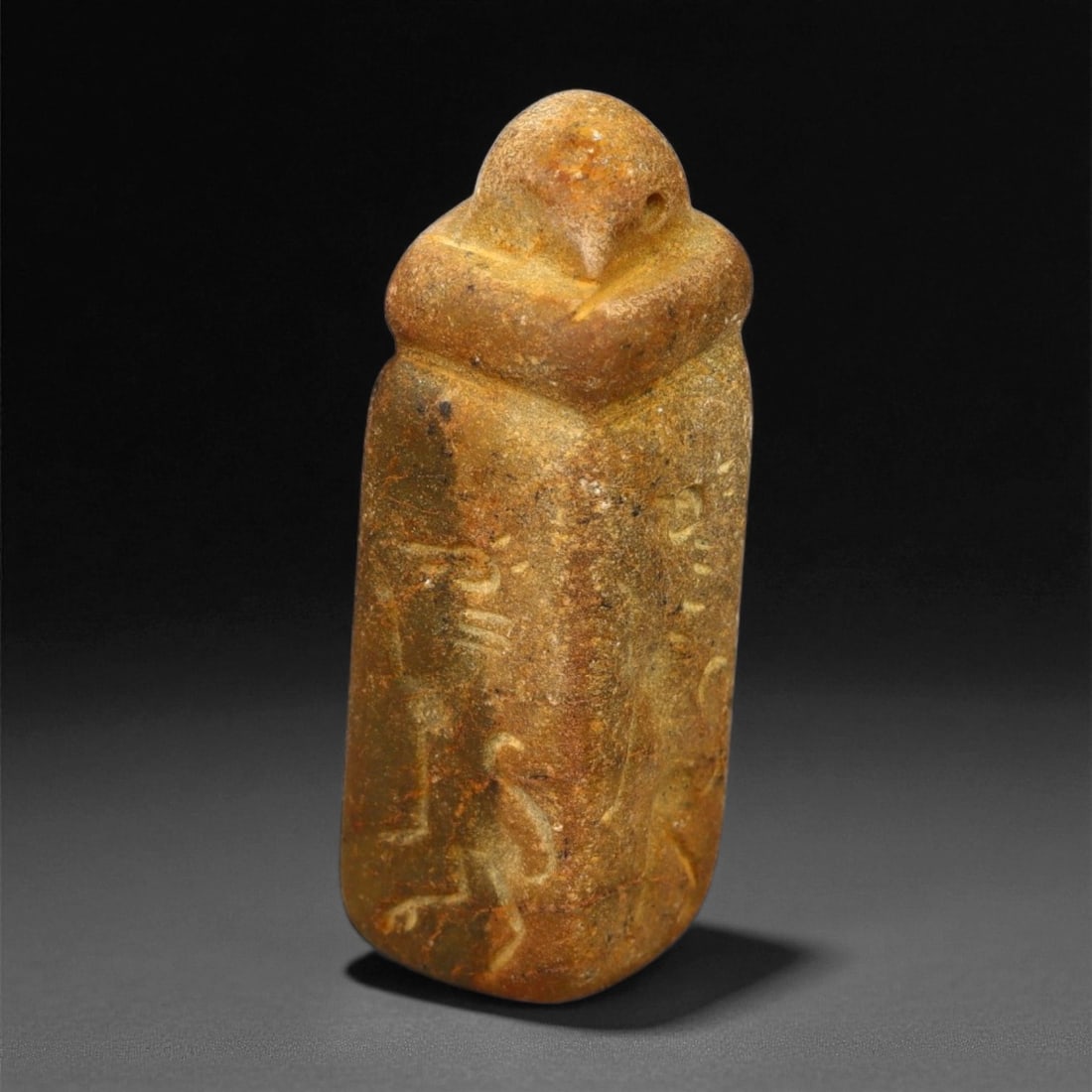 Ancient Mesopotamian Ritual and Administrative Cylinder Seal, c. 2000-1000 BCE, 5cm, 9EG: A striking relic from the dawn of civilization, this ancient Mesopotamian cylinder seal dates to the 2nd-1st millennium BCE - a period when art, writing, and ritual became inseparable expressions of c
