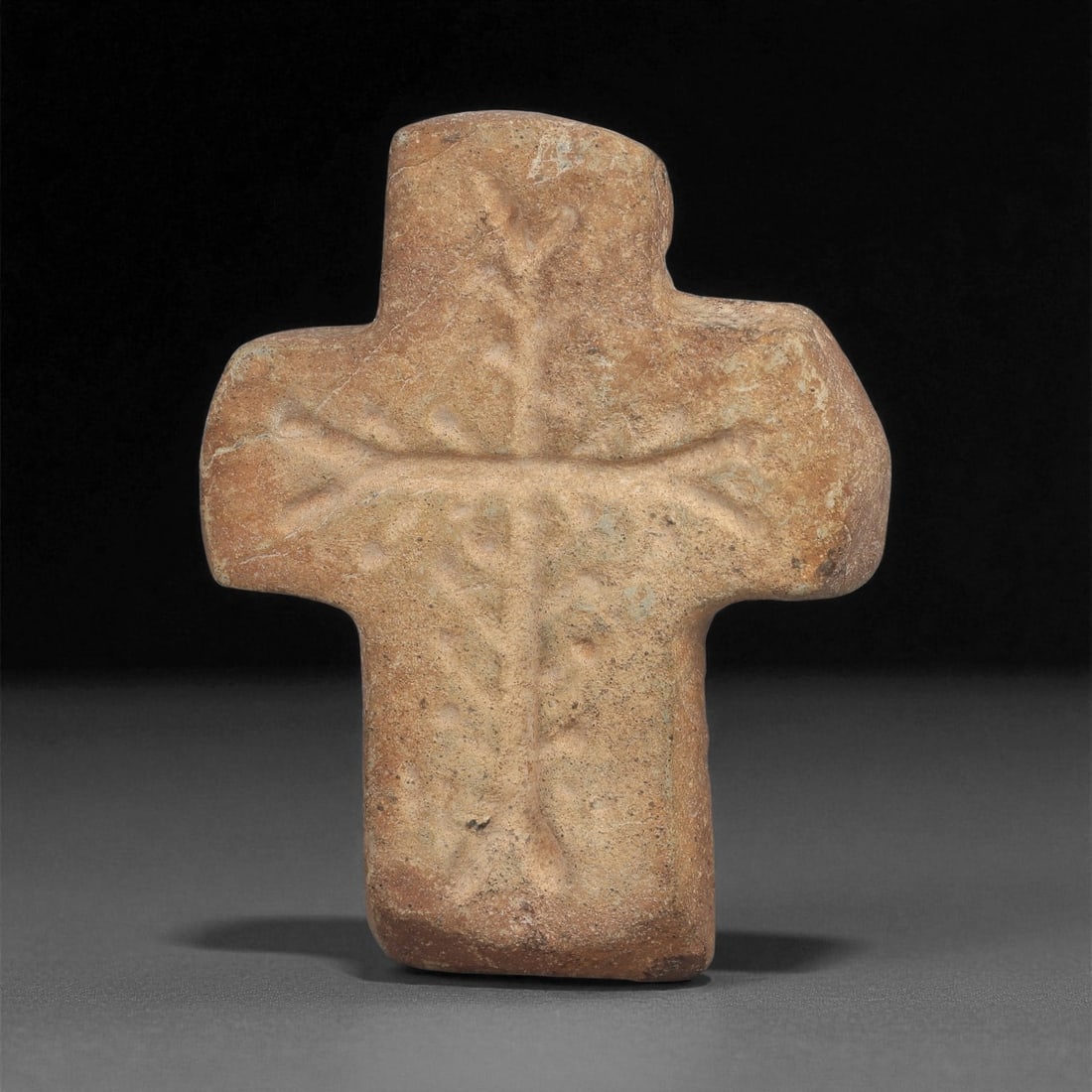An Early Christian Stone Carved Cross Plaque, 5th-7th Century CE, 22ZB (1 of 2)