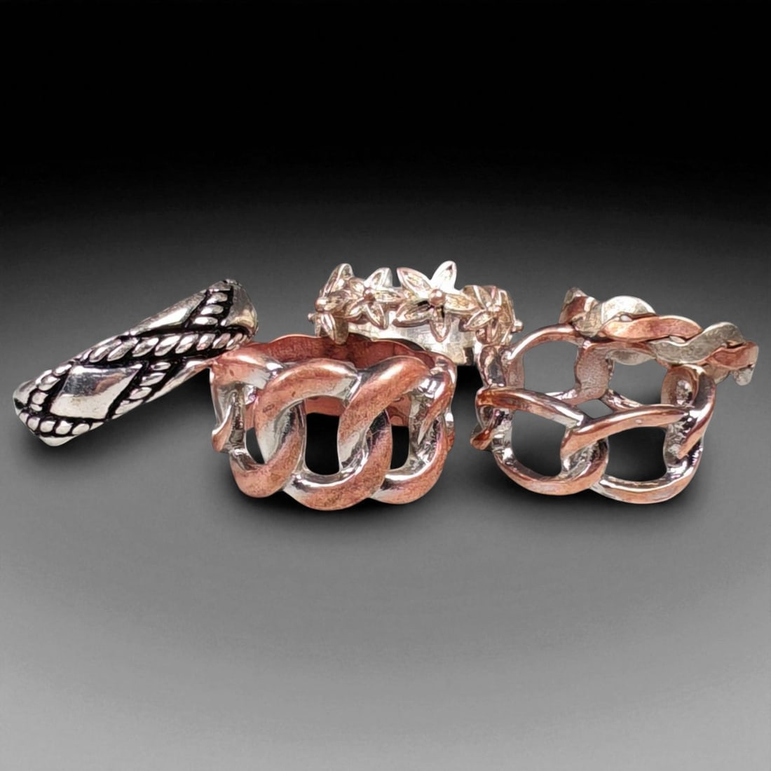 Lot of 5 Vintage and Contemporary Fashion Ring Lot, c. 20th-21st Century, 62WA: This assorted lot of vintage and contemporary fashion rings offers a vibrant collection of statement pieces showcasing diverse styles, materials, and craftsmanship. Designed for decorative wear rather
