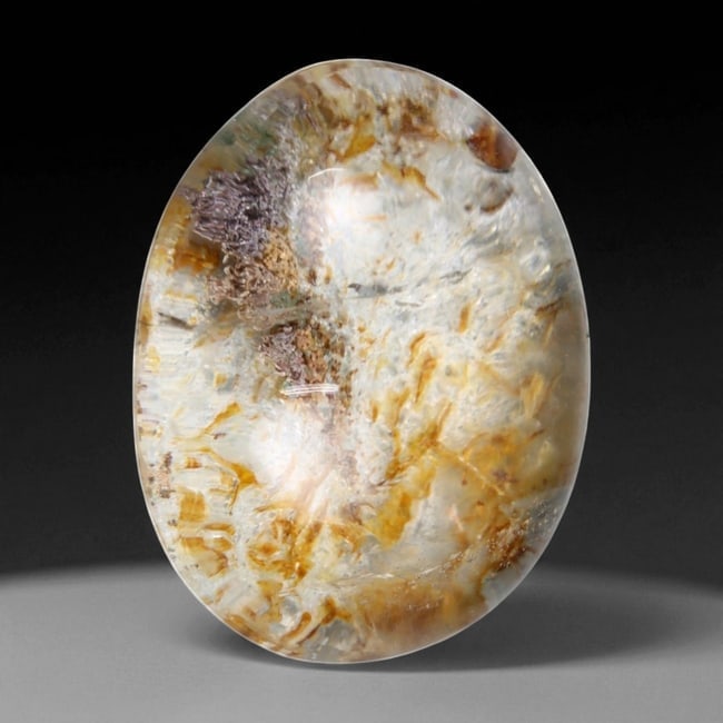 42.23 Carats Golden Phantom Quartz Cabochon - Natural Brazilian Stone, 41WE (1 of 2)