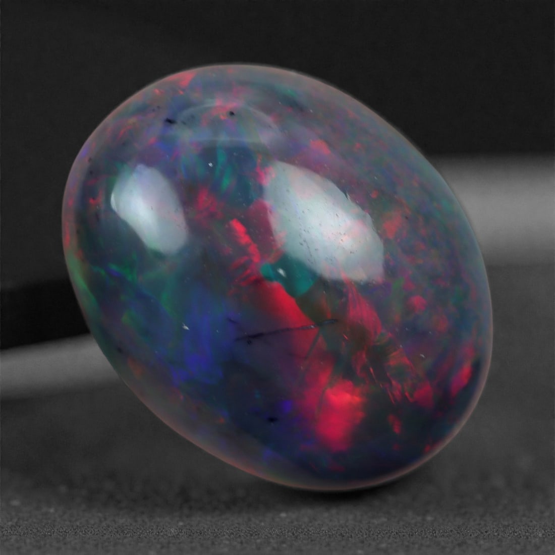 2.94 Carats Multicolor Smoked Black Welo Opal - Natural Ethiopian Gemstone 12.3x9.6mm, 84A (1 of 3)