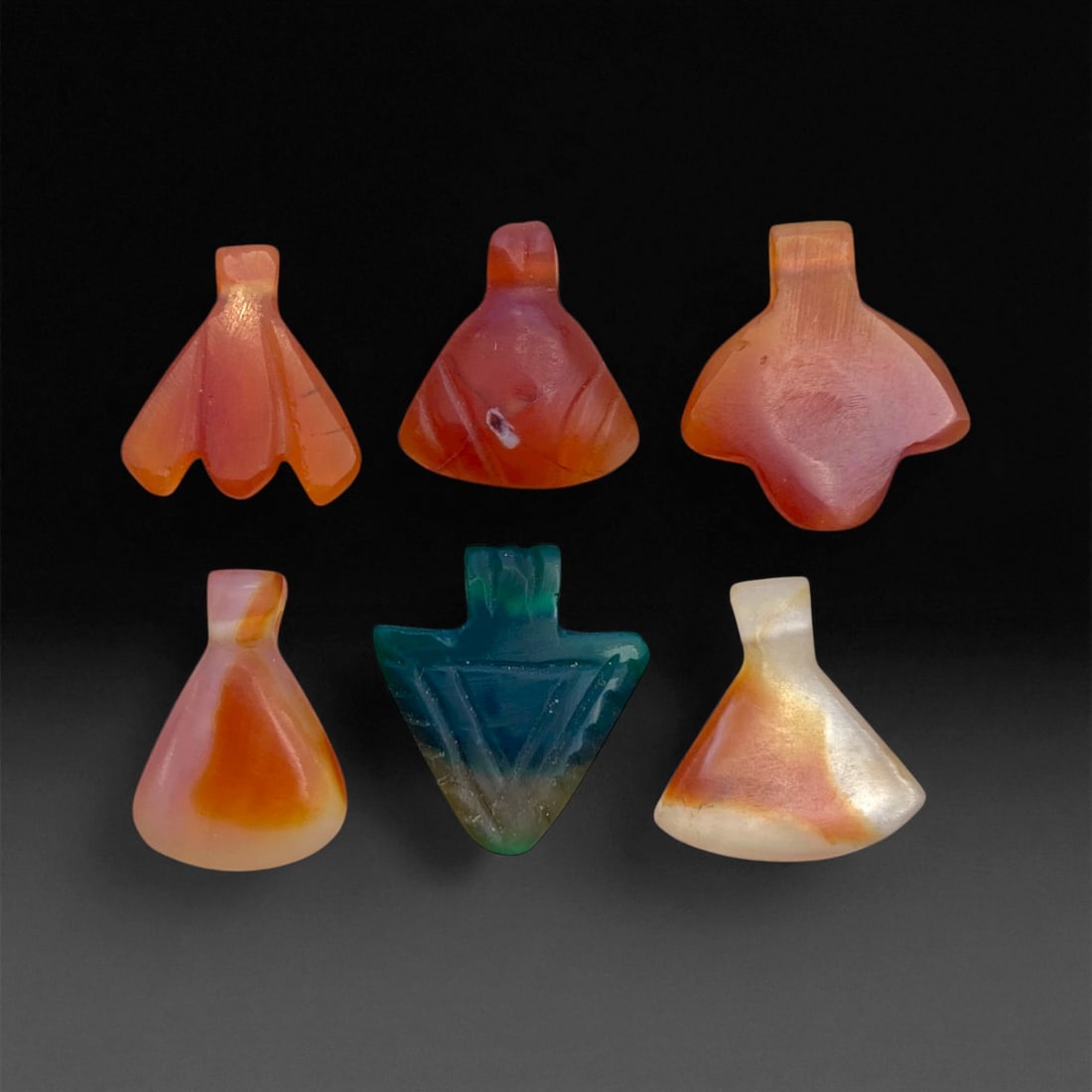Ancient Coptic Egyptian Agate and Chalcedony Amulets, c. 4th-7th Century CE, 2 cm, 8 g, 8DD (1 of 1)