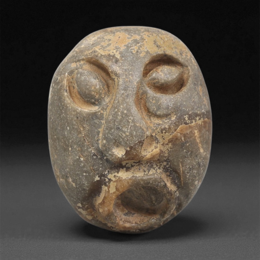 A Mediterranean Stone Maskette, 12th-17th Century, 46LC (1 of 2)