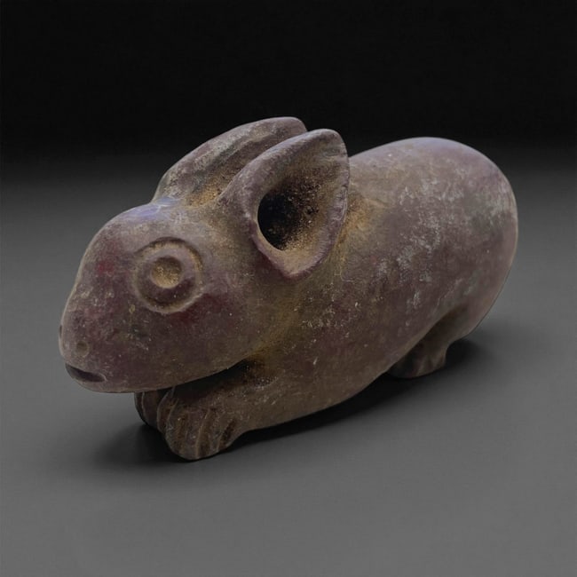 A Western Mexican Stone Rabbit Effigy, Colima, 200 BCE-200 CE, 3LG (1 of 3)