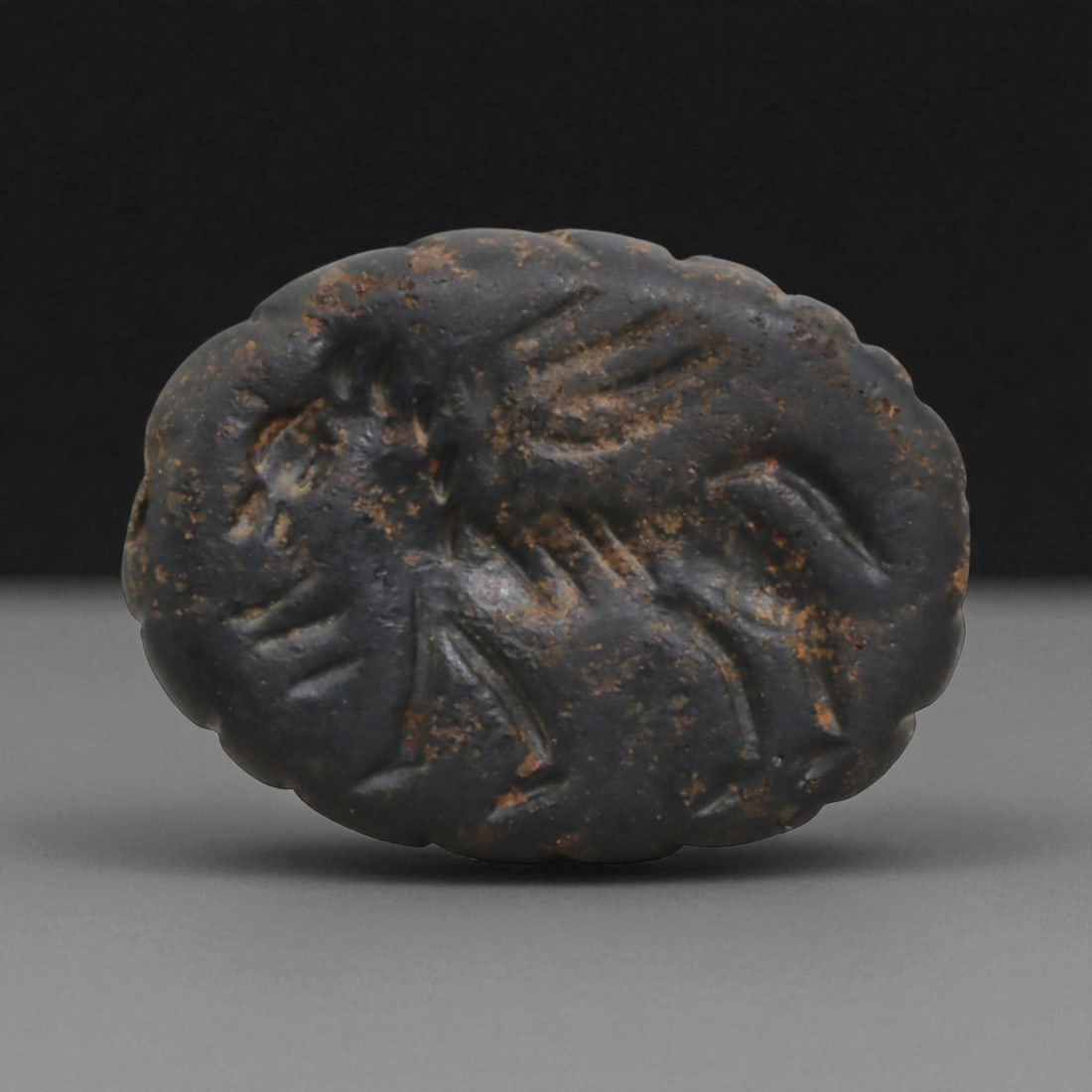 Ancient Near Eastern Double Convex Amulet Bead, c. 2nd-5th Century CE, 3cm, 59BT (1 of 3)