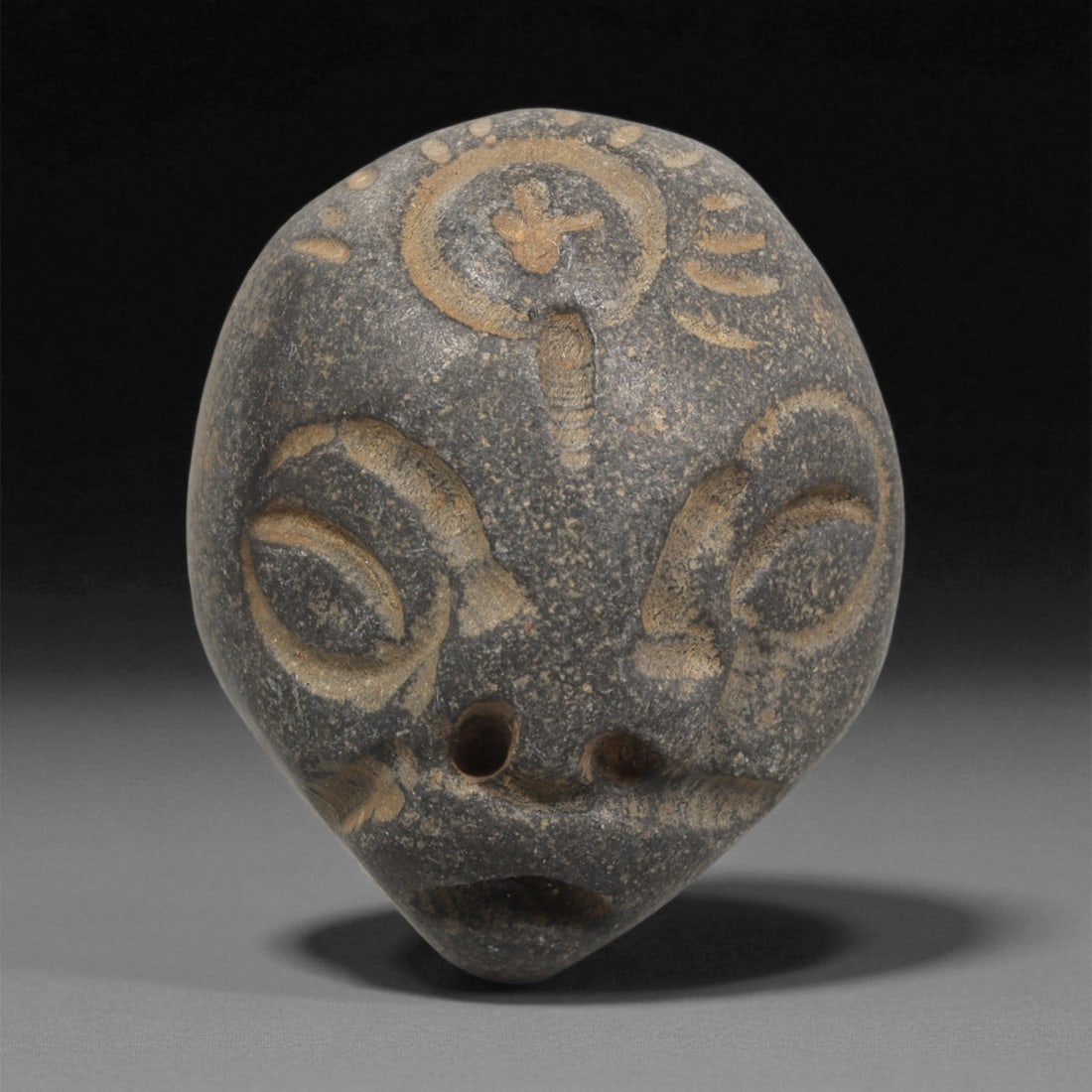 A Mediterranean Stone Maskette, 12th-17th Century, 86LC (1 of 2)