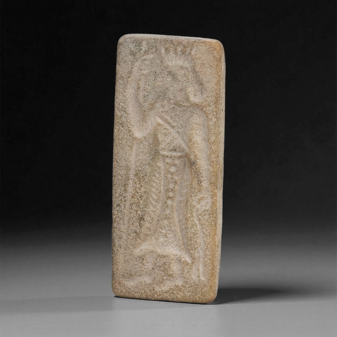 A Near Eastern Stone Plaque with Standing Figure, 1st Millennium BCE, 28LE (1 of 2)