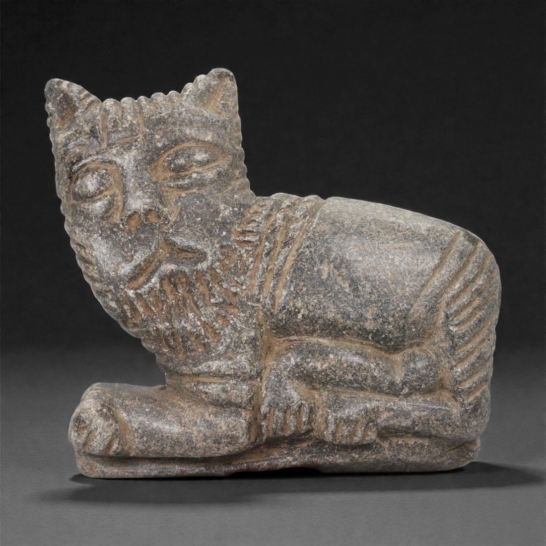 A Neo-Assyrian Schist Feline Figure, 9th-7th Century BCE, 54LK (1 of 2)
