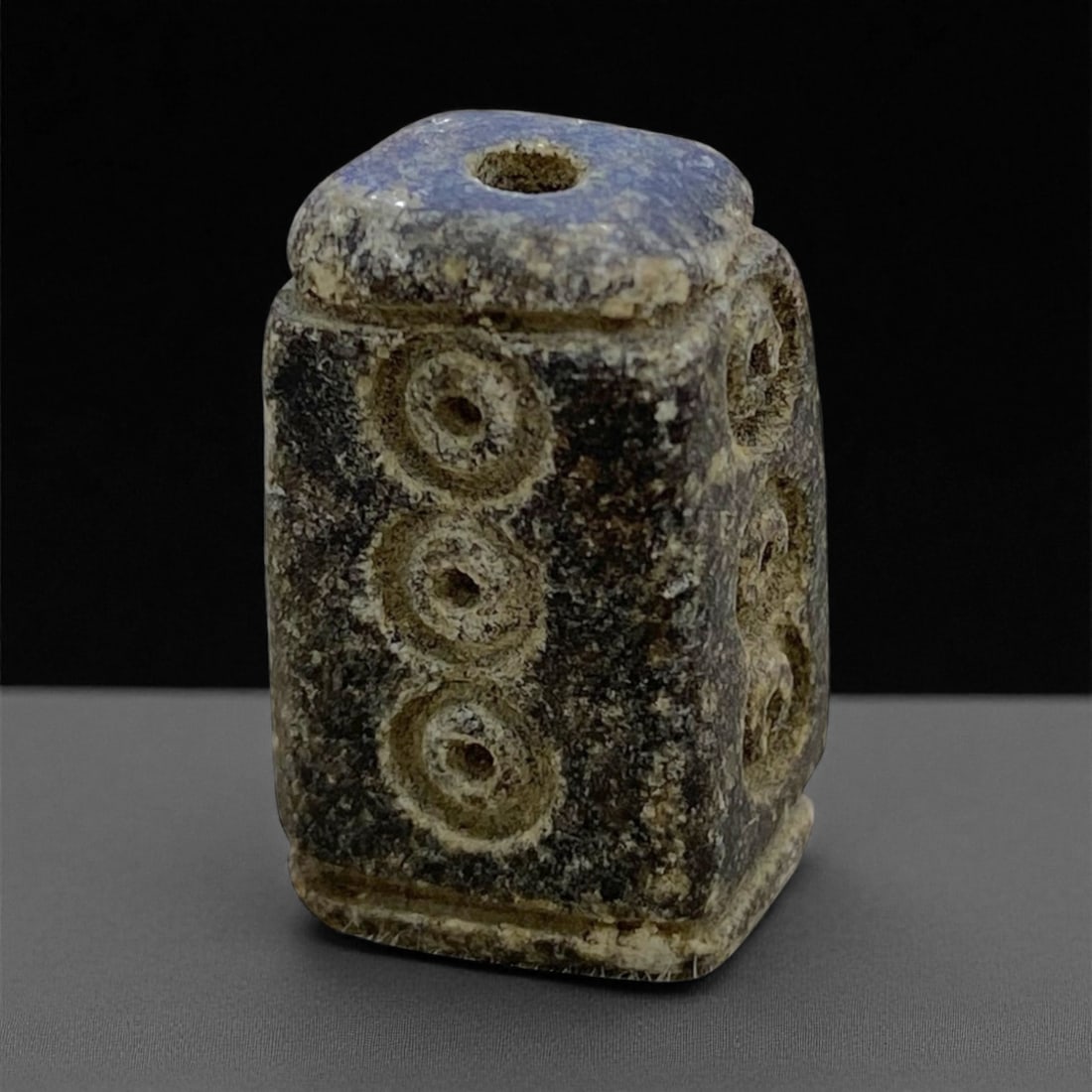 Ancient Bactrian Cylinder Bead with Circle Motif in Stone, c. 3rd-2nd Millennium BCE, 2cm, 7g, 77AA (1 of 3)