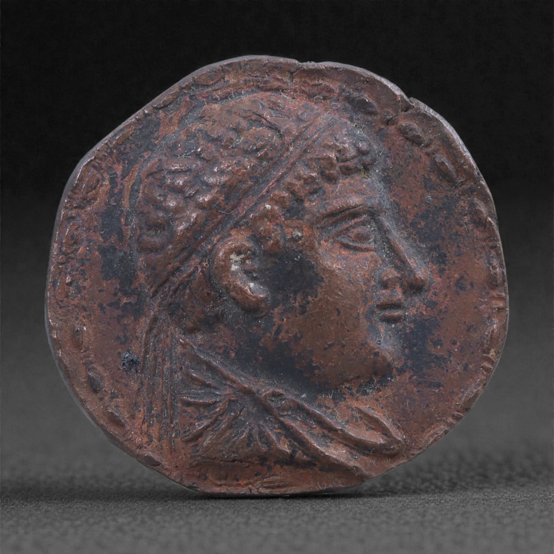 Ancient-Style Bronze Medallion - Near Eastern Profile and Charioteer Scene, 51L (1 of 2)