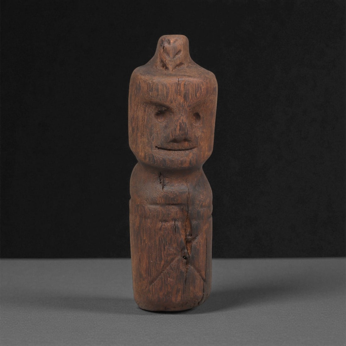 A Wooden Anthropomorphic Figurine, 19th-Early 20th Century, 58LF (1 of 2)