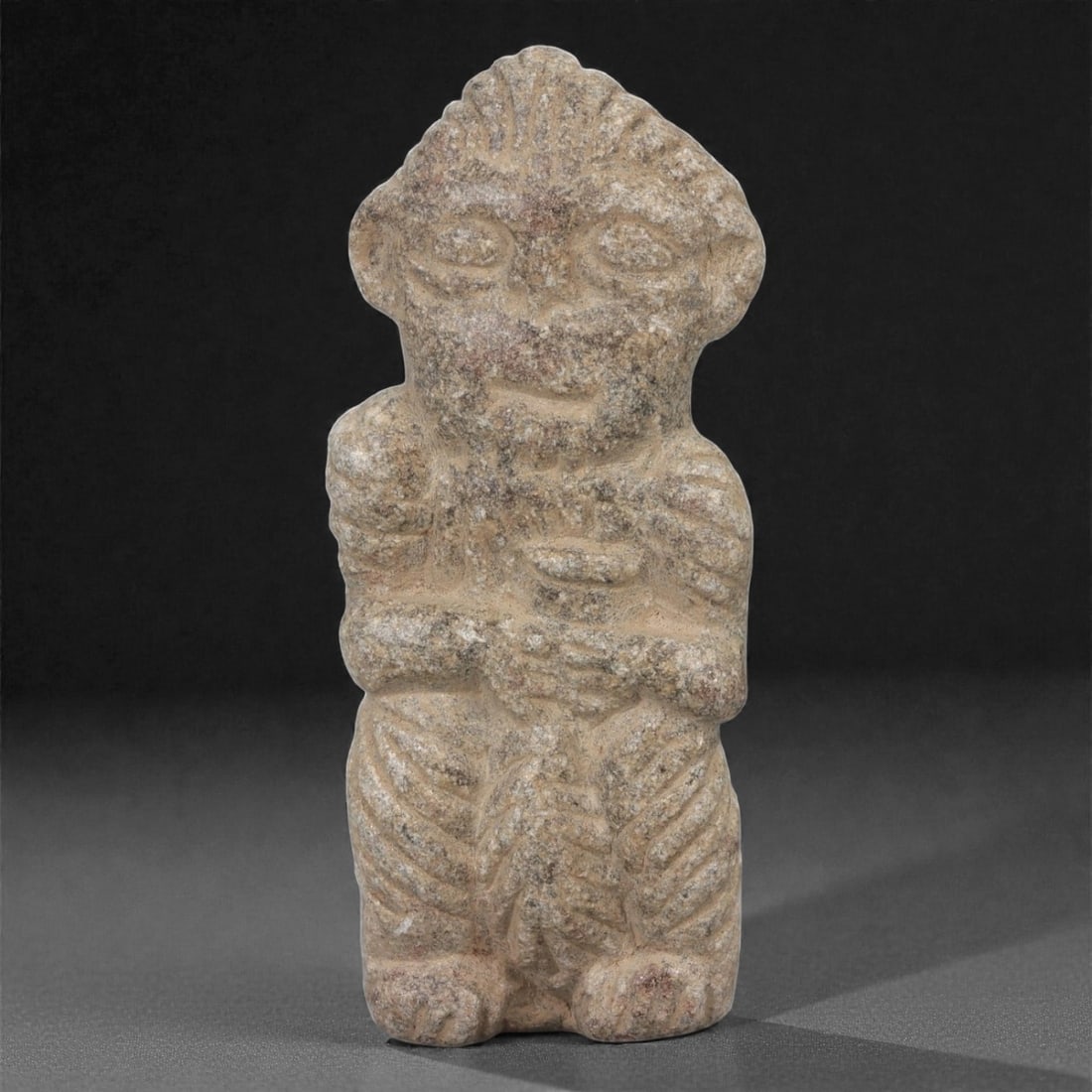 A Syro-Mesopotamian Schist Standing Figure, Early 2nd Millennium BCE, 57LK (1 of 2)