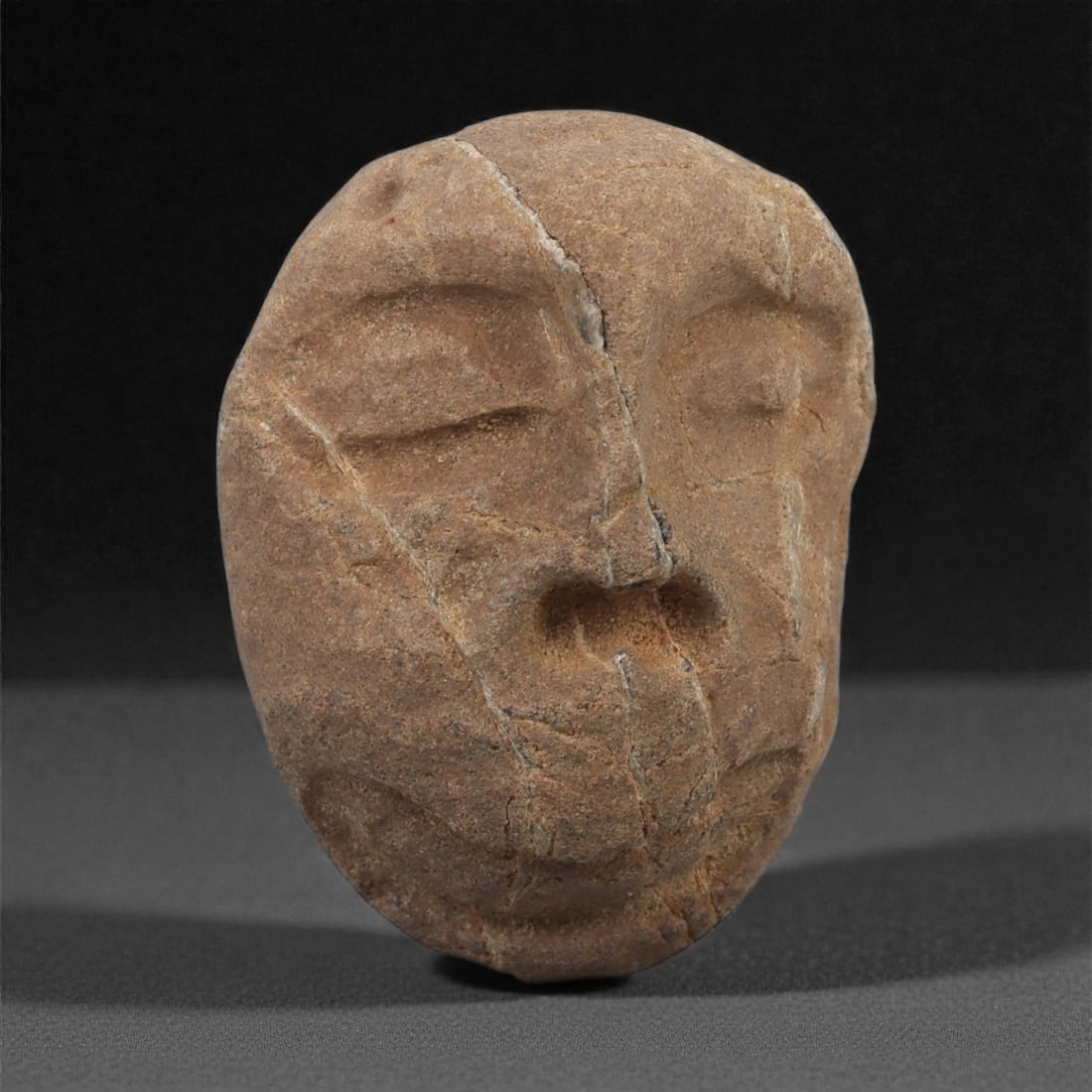 A Mediterranean Stone Maskette, 12th-17th Century, 49AD (1 of 2)