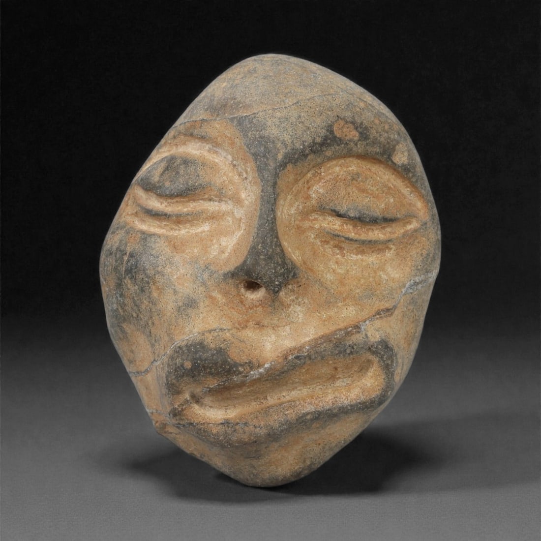 A Mediterranean Stone Maskette, 12th-17th Century, 51AD (1 of 2)