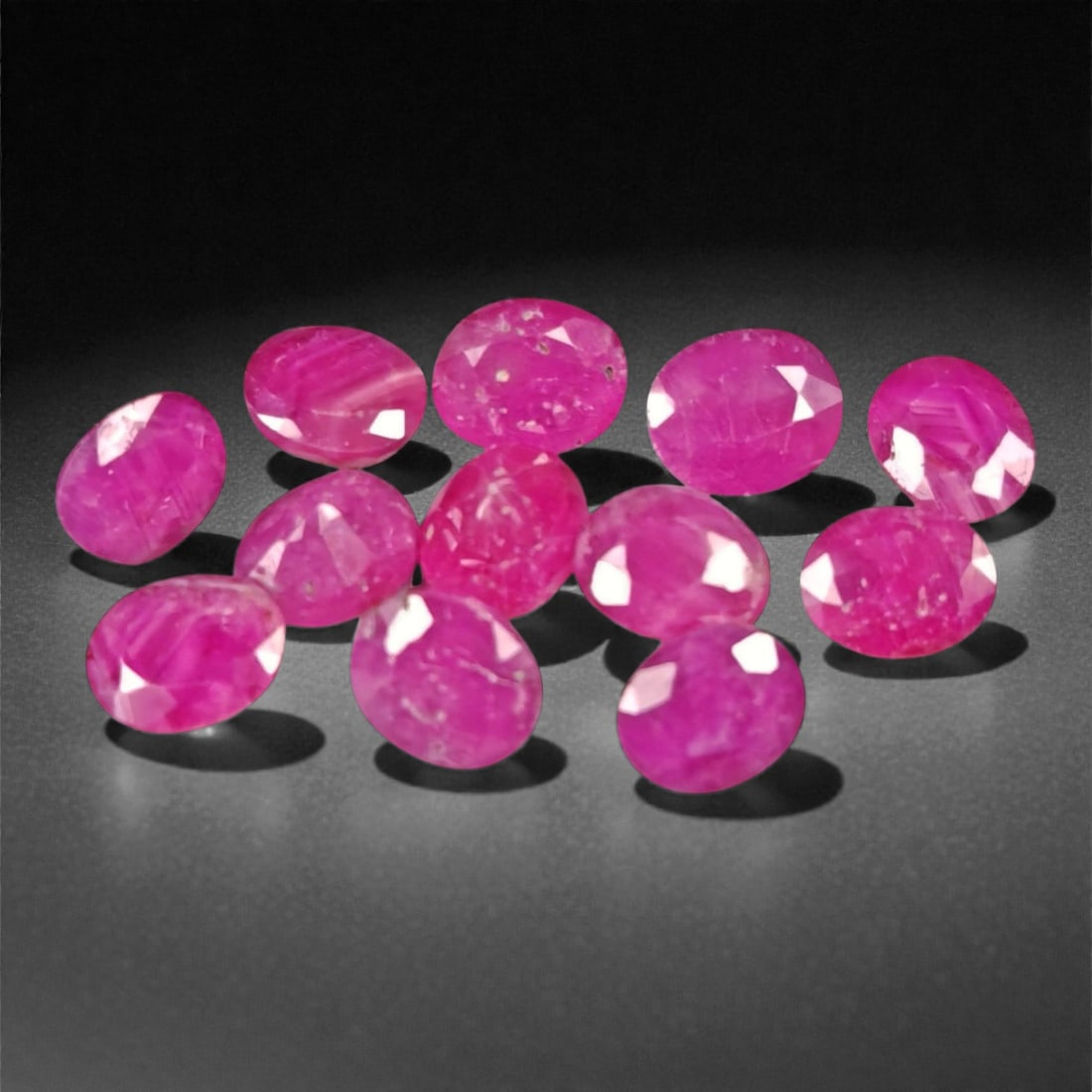 9.17 Carats Vivid Pinkish Red Ruby Oval Lot - Natural Mozambique Stones, 48XA (1 of 2)