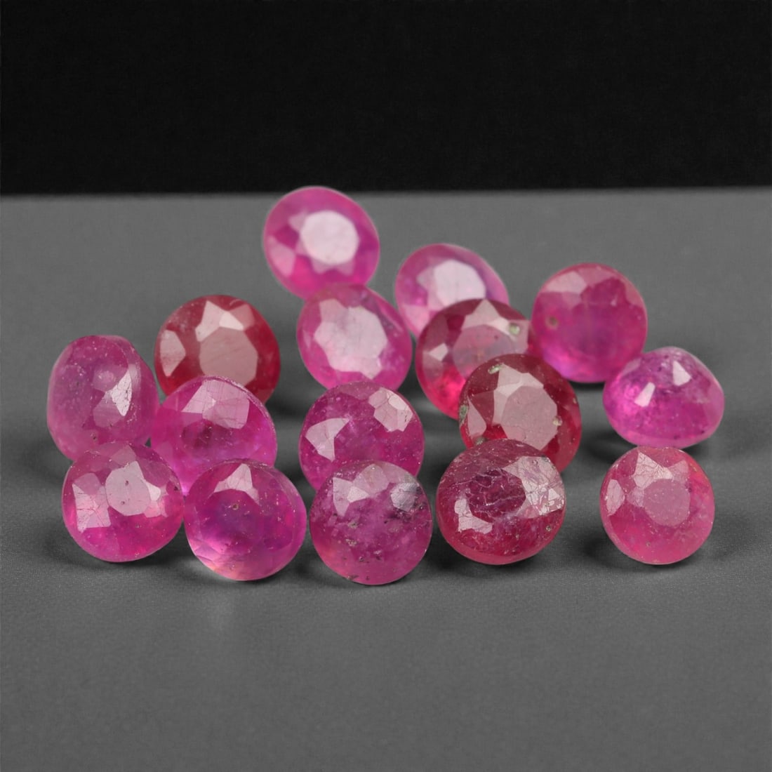 4.90 Carats Deep Pink Ruby Round Lot - Natural Mozambique Stones - 3.8x2.2mm, 74XA (1 of 1)