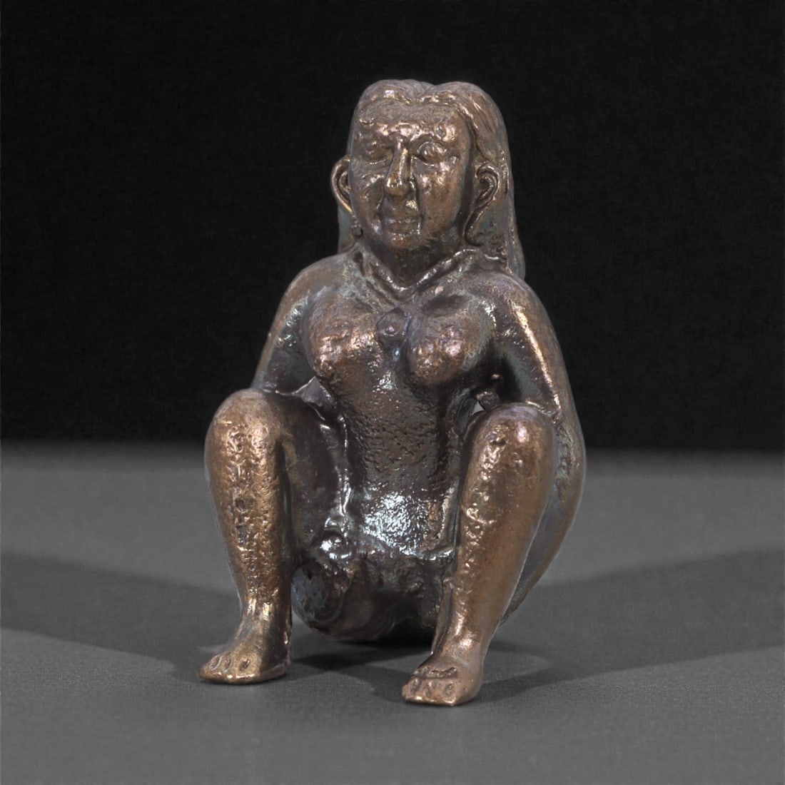 Thai Bronze Fertility Idol - Seated Female Figurine, 79Q (1 of 3)