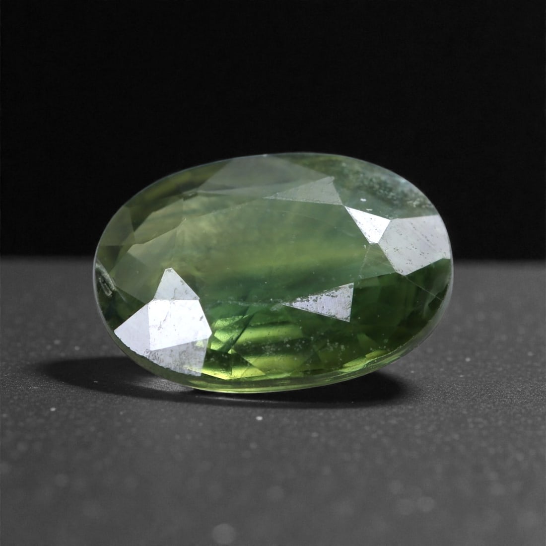 1.45 Carats Leafy Green Sapphire - Natural Madagascan Gem 8x6mm, 6XC (1 of 1)