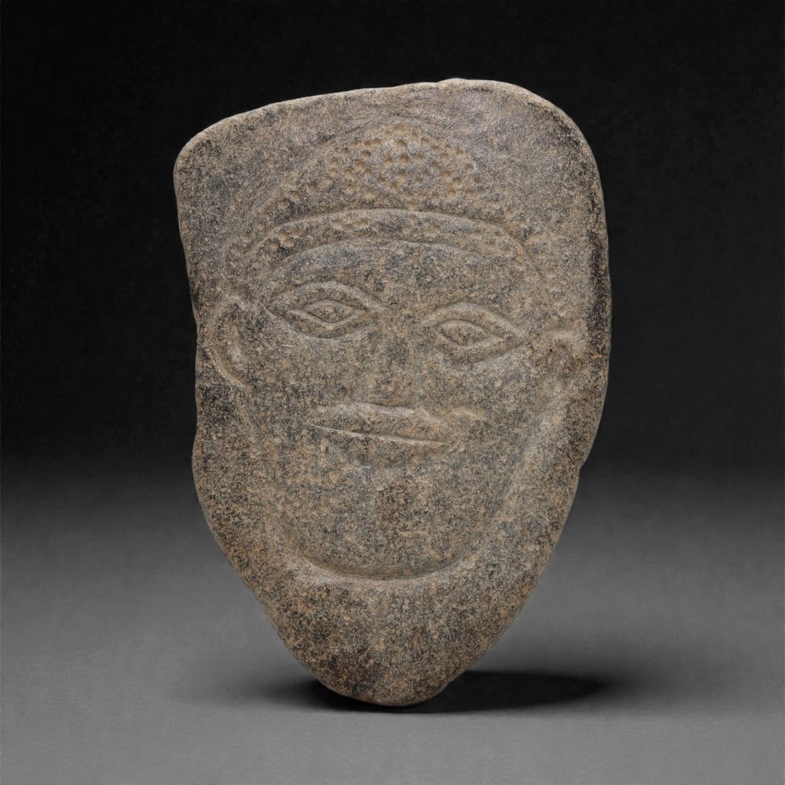 A Sino-Siberian Stone Anthropomorphic Plaque, Late 1st Millennium BCE, 6LQ (1 of 2)