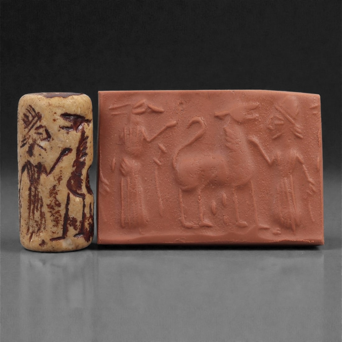 A Near Eastern Stone Cylinder Seal, 3rd Millennium BCE, 3cm, 40LH (1 of 2)