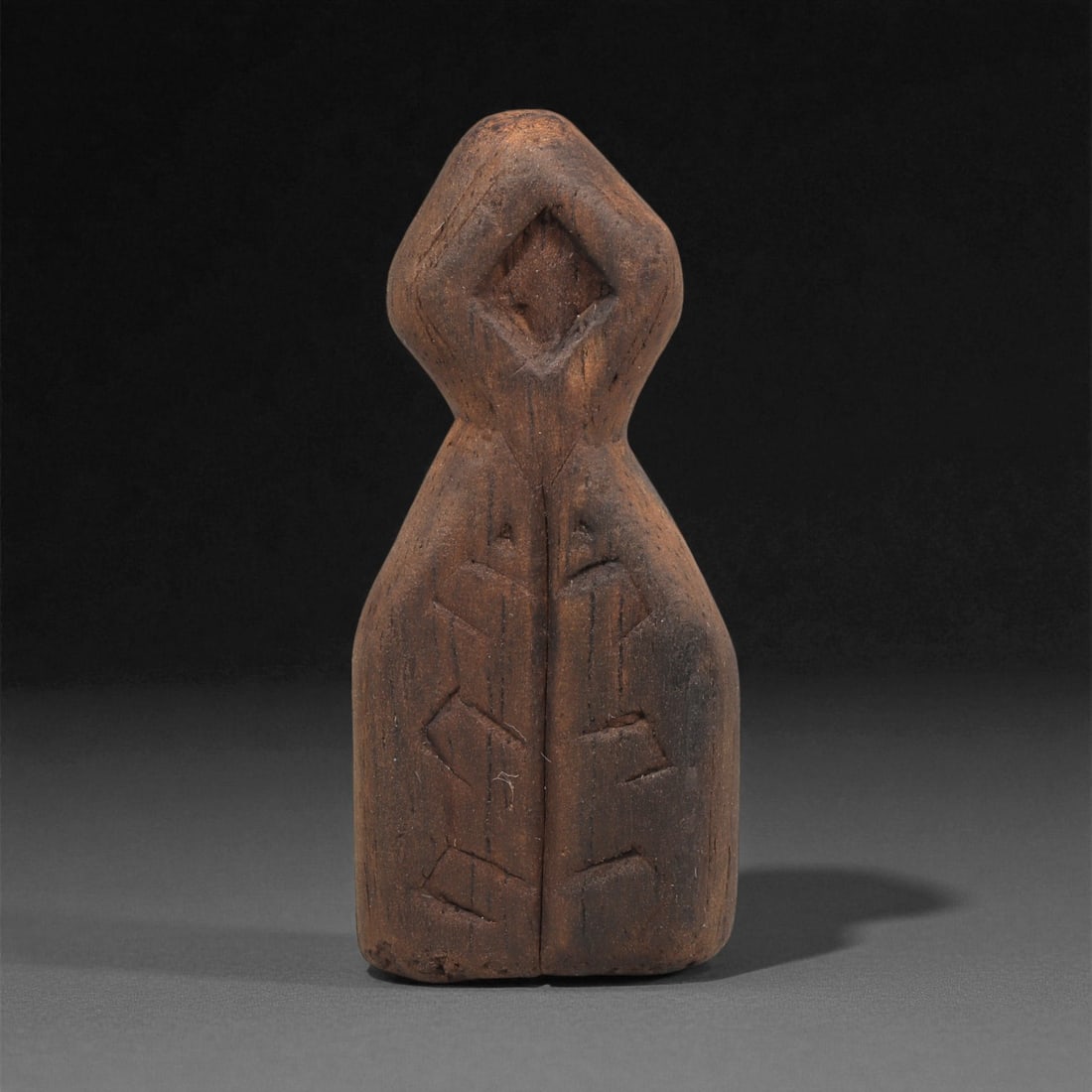 A Wooden Anthropomorphic Figurine, 19th-Early 20th Century, 46LF (1 of 2)