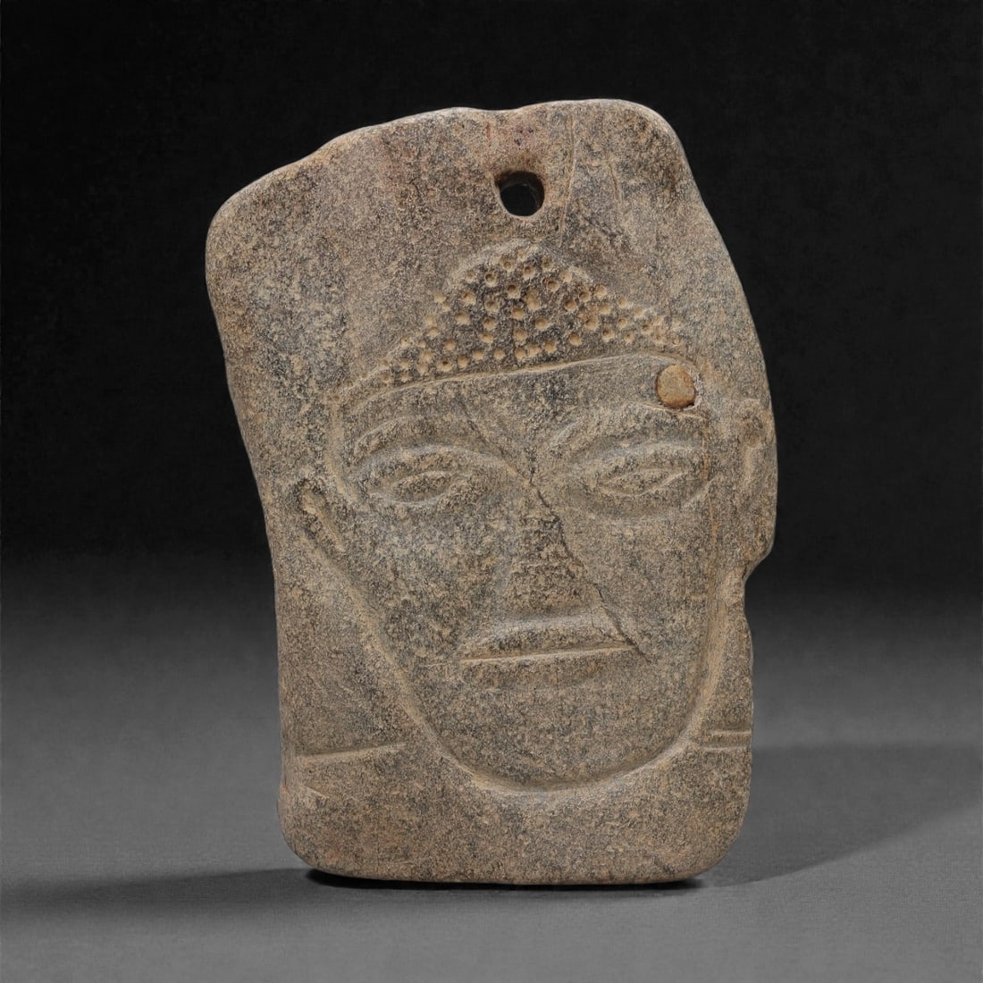 A Sino-Siberian Stone Anthropomorphic Plaque, Late 1st Millennium BCE, 10LQ (1 of 2)