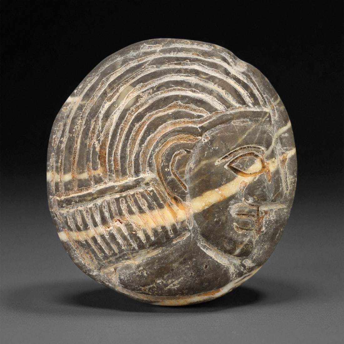 A Sasanian Stone Intaglio Plaque, 3rd-7th Century CE, 4.7cm, 13ES (1 of 2)