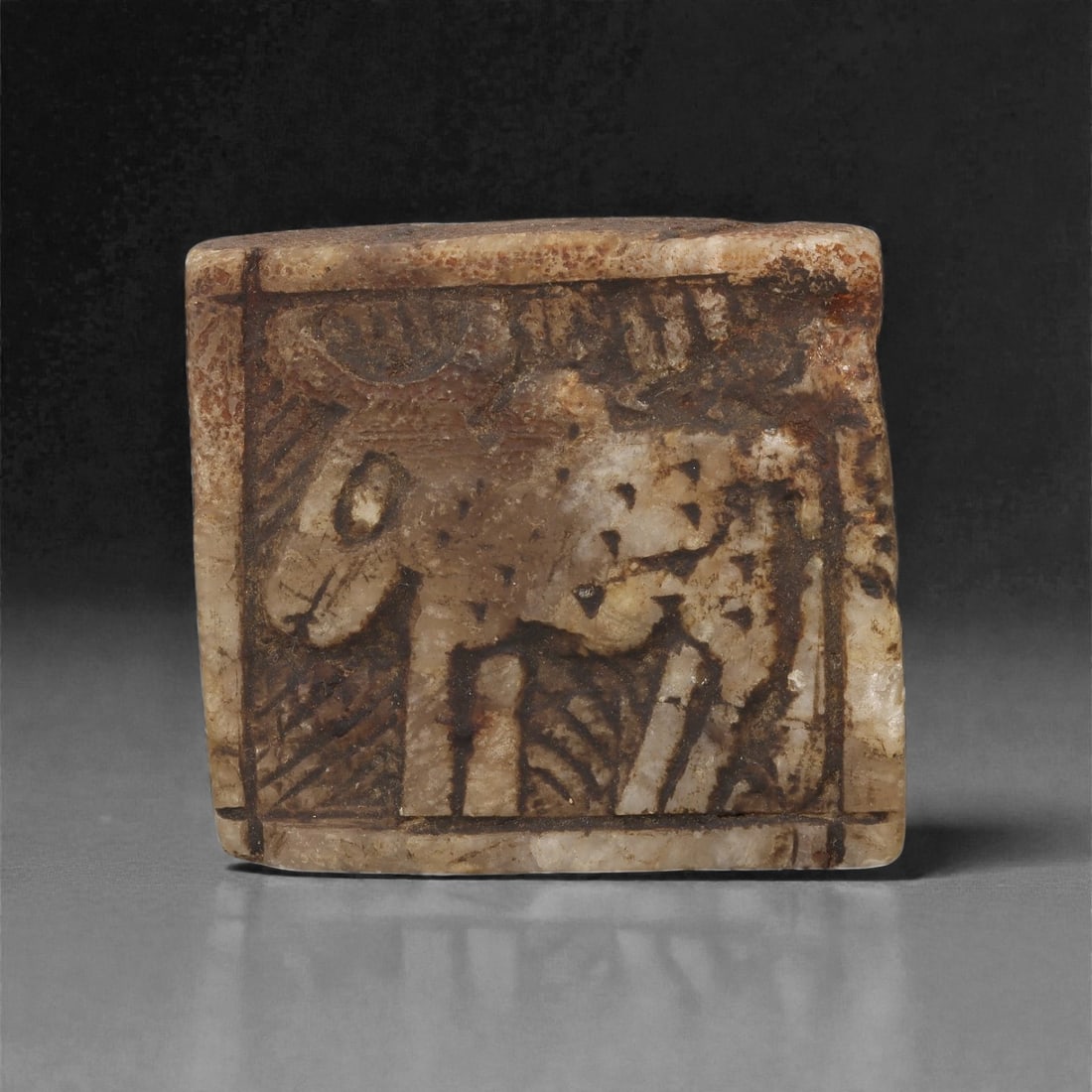 An Indus Valley Carved Calcite Plaque, 3rd Millennium BCE, 4LJ (1 of 2)