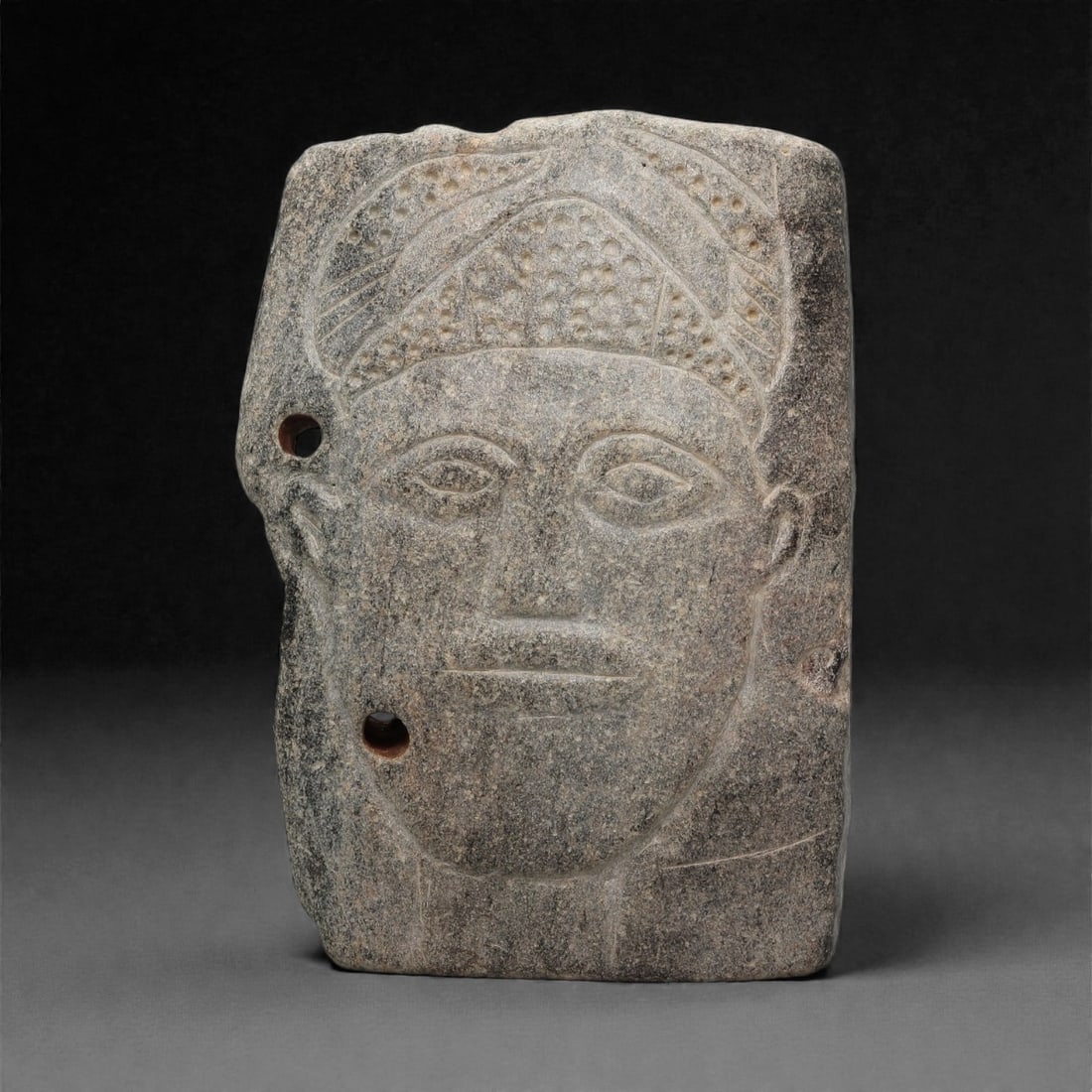 A Sino-Siberian Stone Anthropomorphic Plaque, Late 1st Millennium BCE, 14LQ (1 of 2)