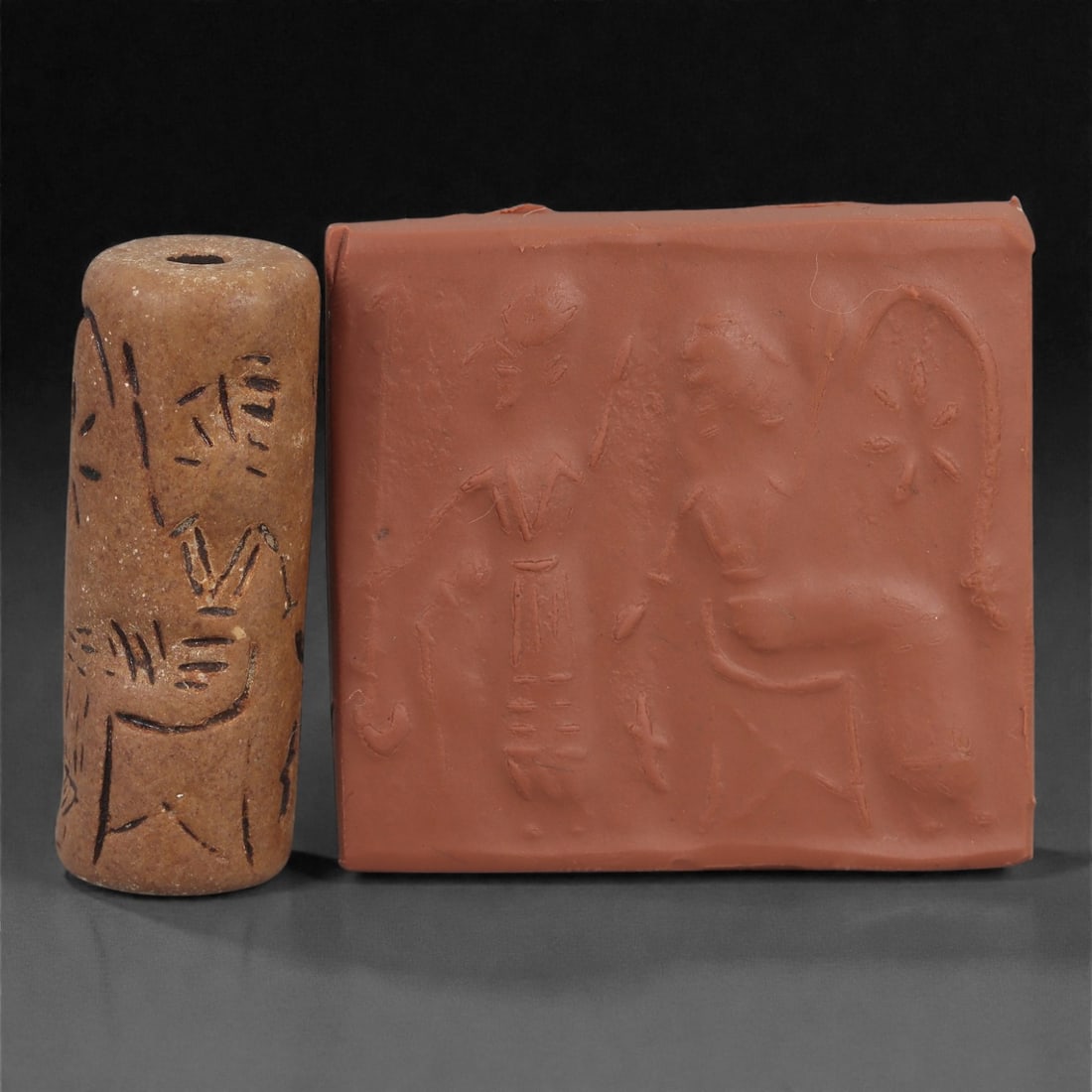 A Near Eastern Stone Cylinder Seal, 3rd Millennium BCE, 42LM (1 of 2)