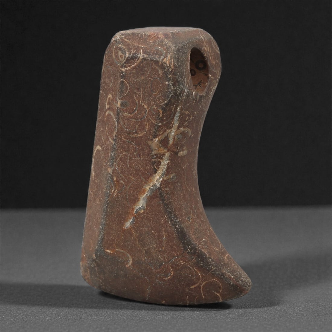 A Sino-Mongolian Fossil Jasper Ritual Axe, 2nd-1st Millennium BCE, 25LR (1 of 2)